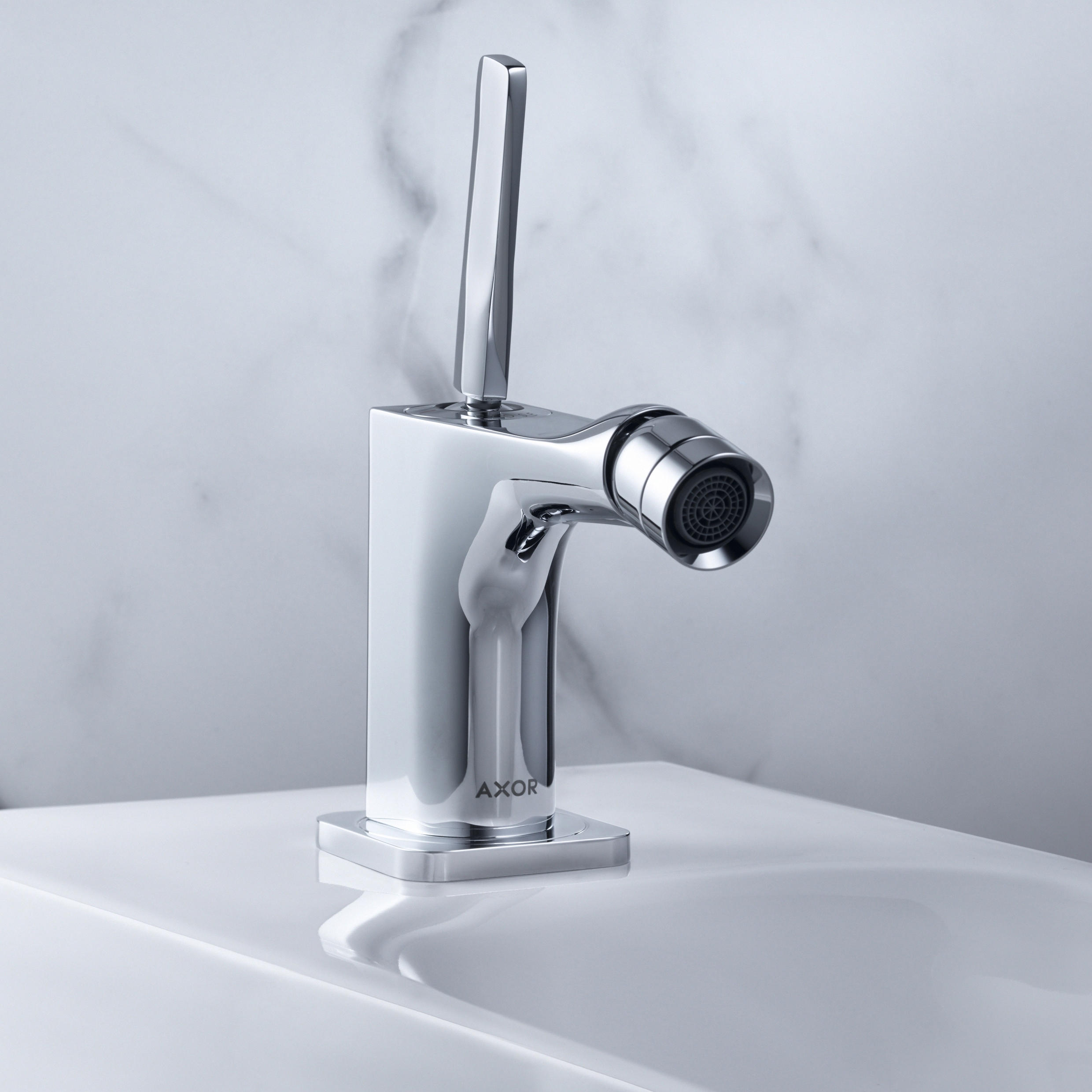 Display product AXOR Citterio E Single lever bidet mixer with pop-up waste set from manufacturer AXOR