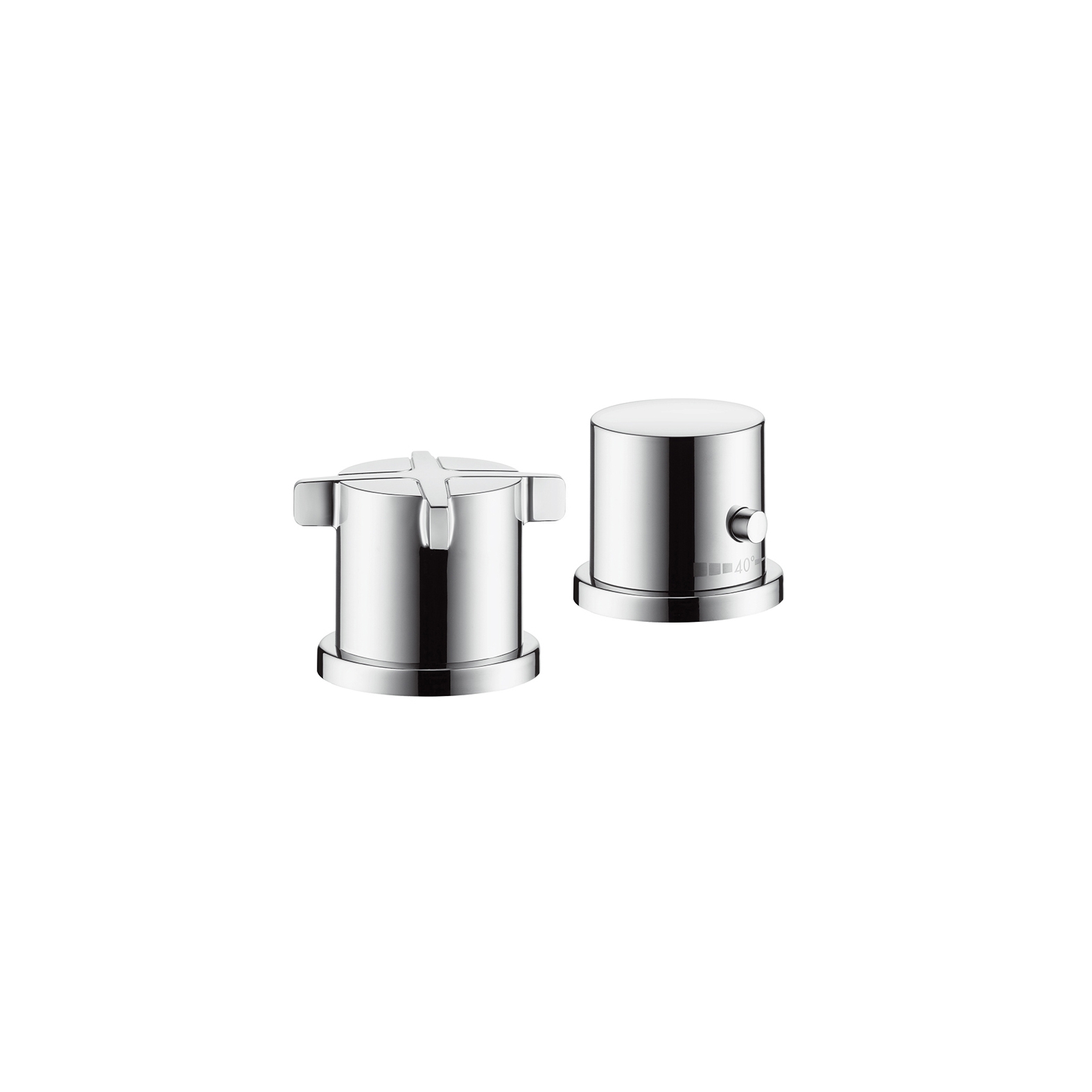Display product AXOR Citterio E 2-hole rim mounted thermostatic bath mixer from manufacturer AXOR
