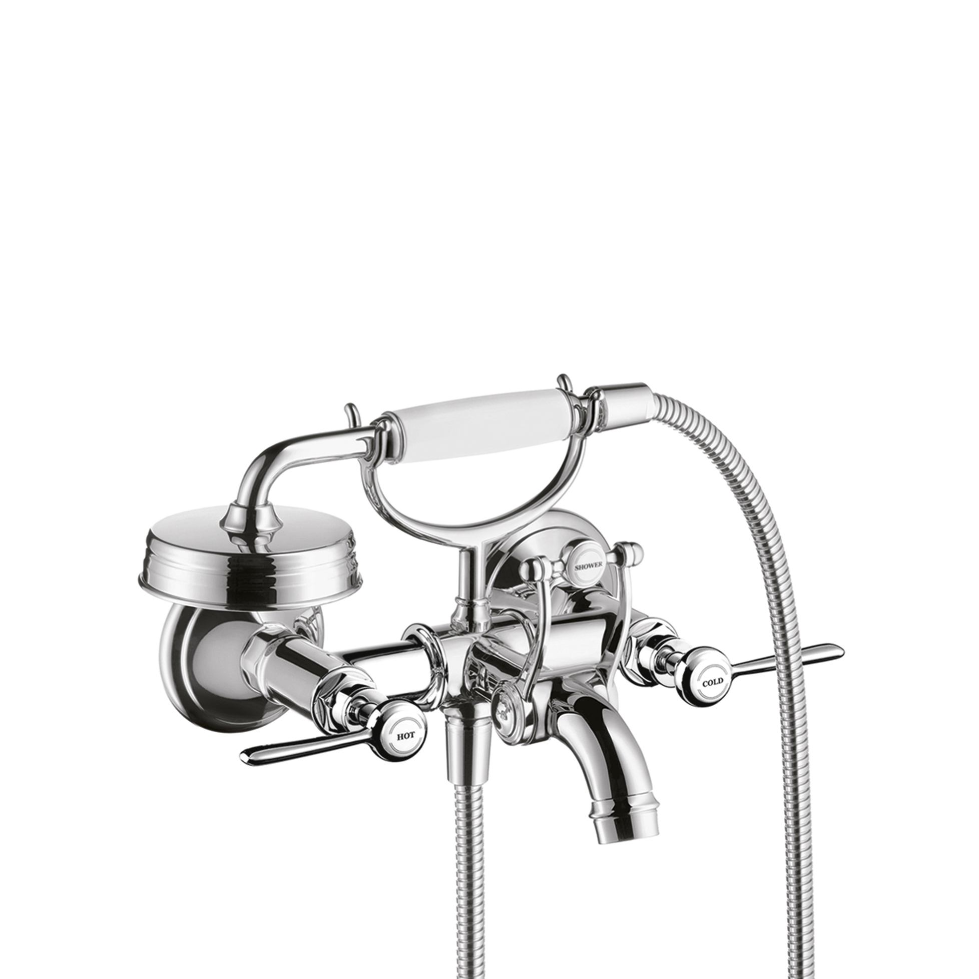 Display product AXOR Montreux 2-handle bath mixer for exposed installation with lever handles from manufacturer AXOR