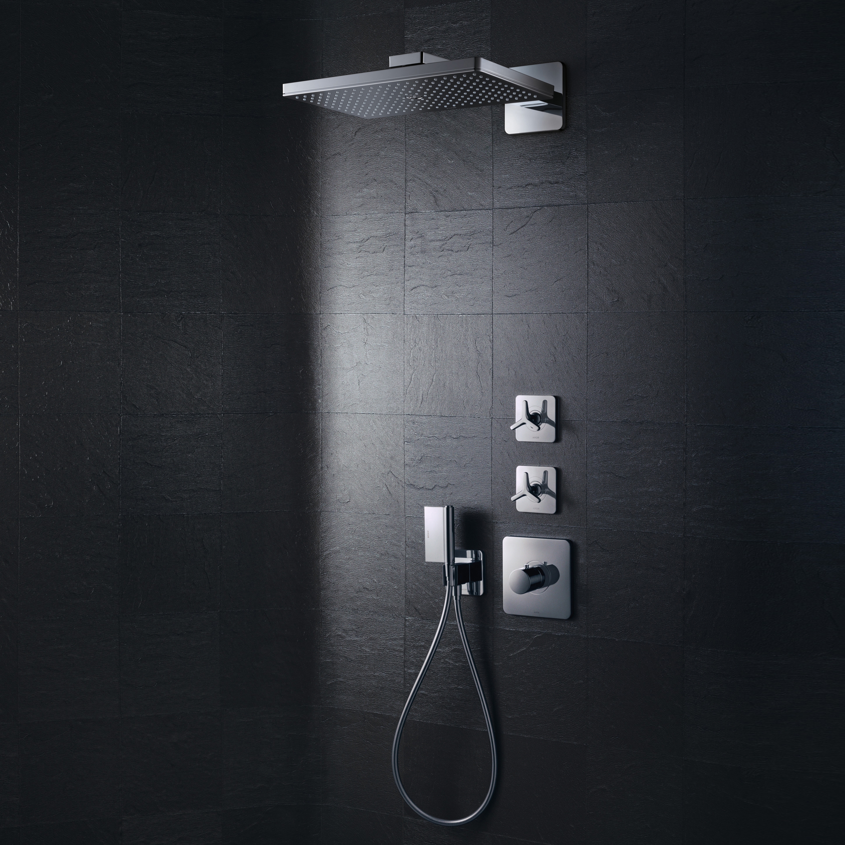 Mostra il prodotto AXOR Shower Collection ShowerHeaven soffione doccia 460 x 300 3jet EcoSmart con fissaggio a soffitto del produttore AXOR
