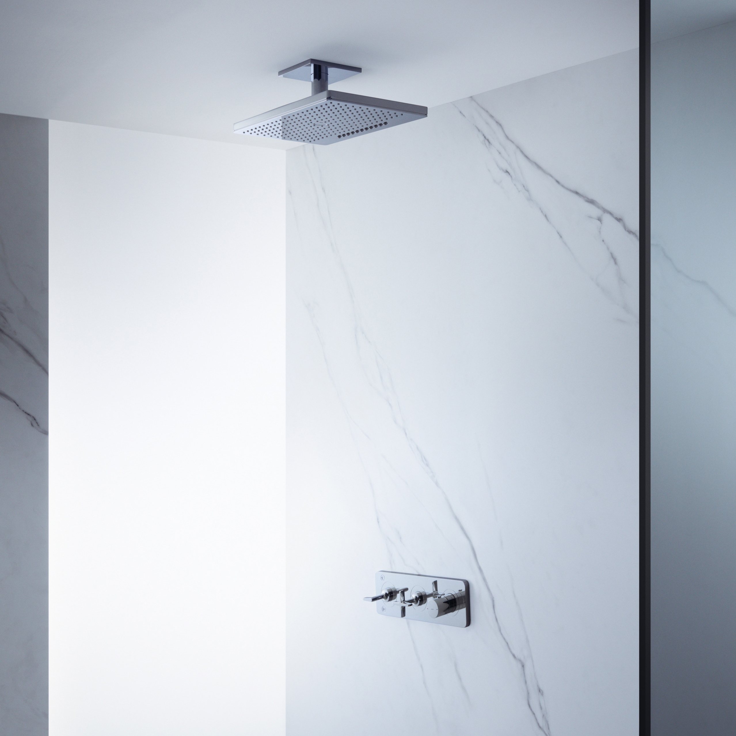 Afficher le produit AXOR Shower Collection Overhead shower 460 / 300 2jet with ceiling connector du fabricant AXOR