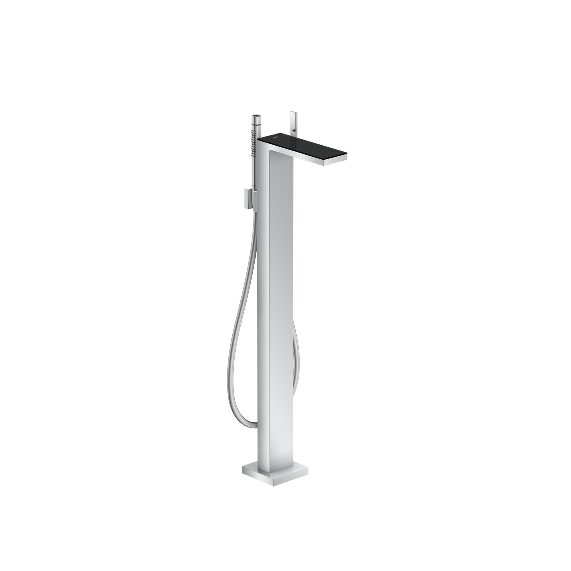 AXOR MyEdition Single lever bath mixer floor-standing | Chrome & Black Glass