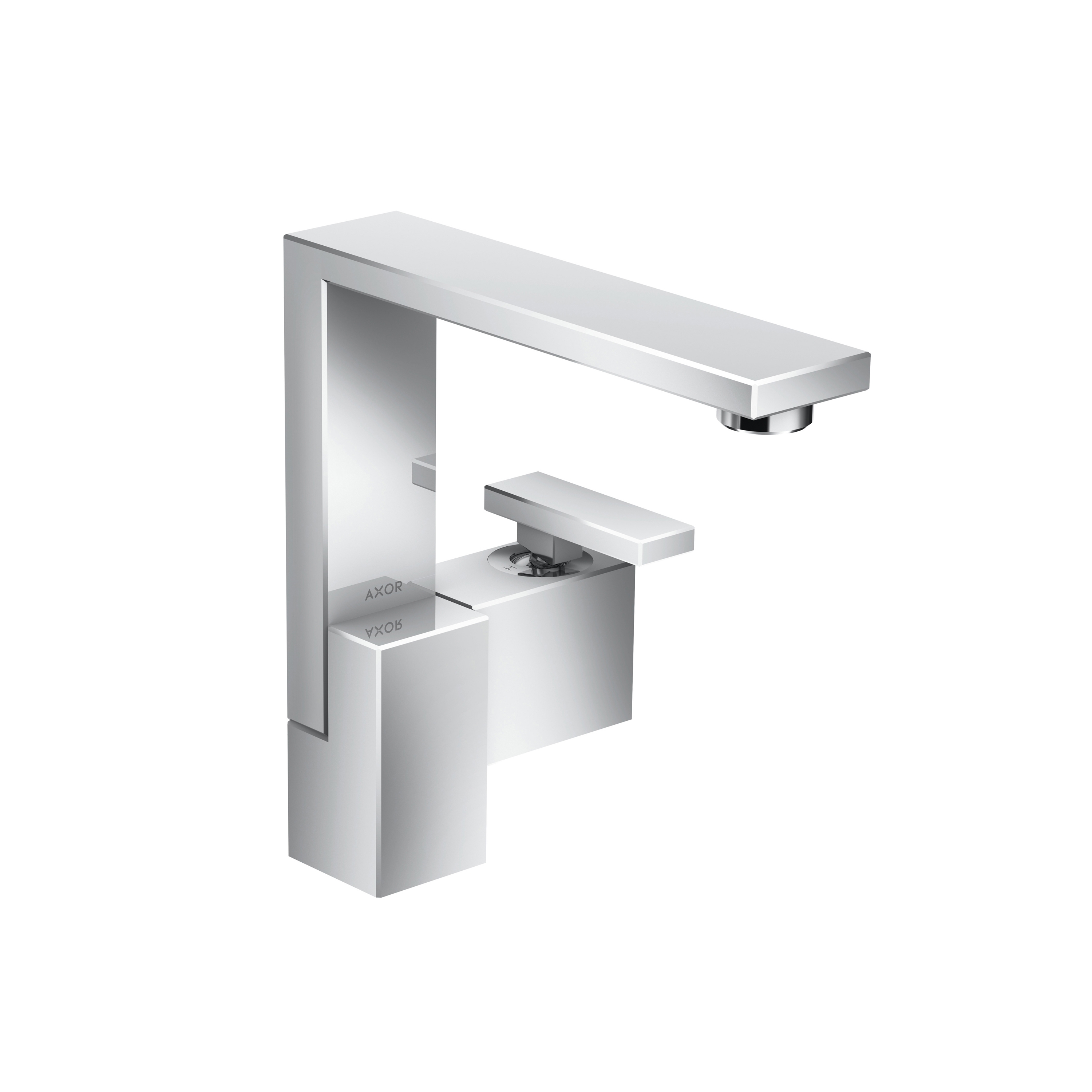 Display product AXOR Edge | Single lever basin mixer 190 with push-open waste set from manufacturer AXOR