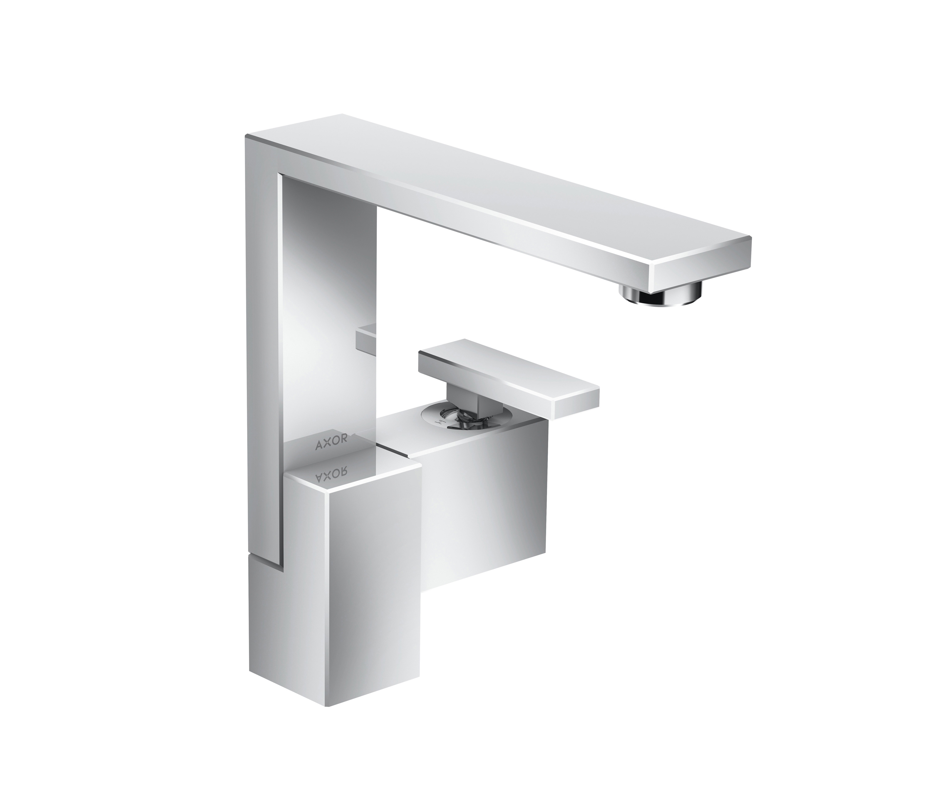 Display product AXOR Edge | Single lever basin mixer 190 with push-open waste set from manufacturer AXOR