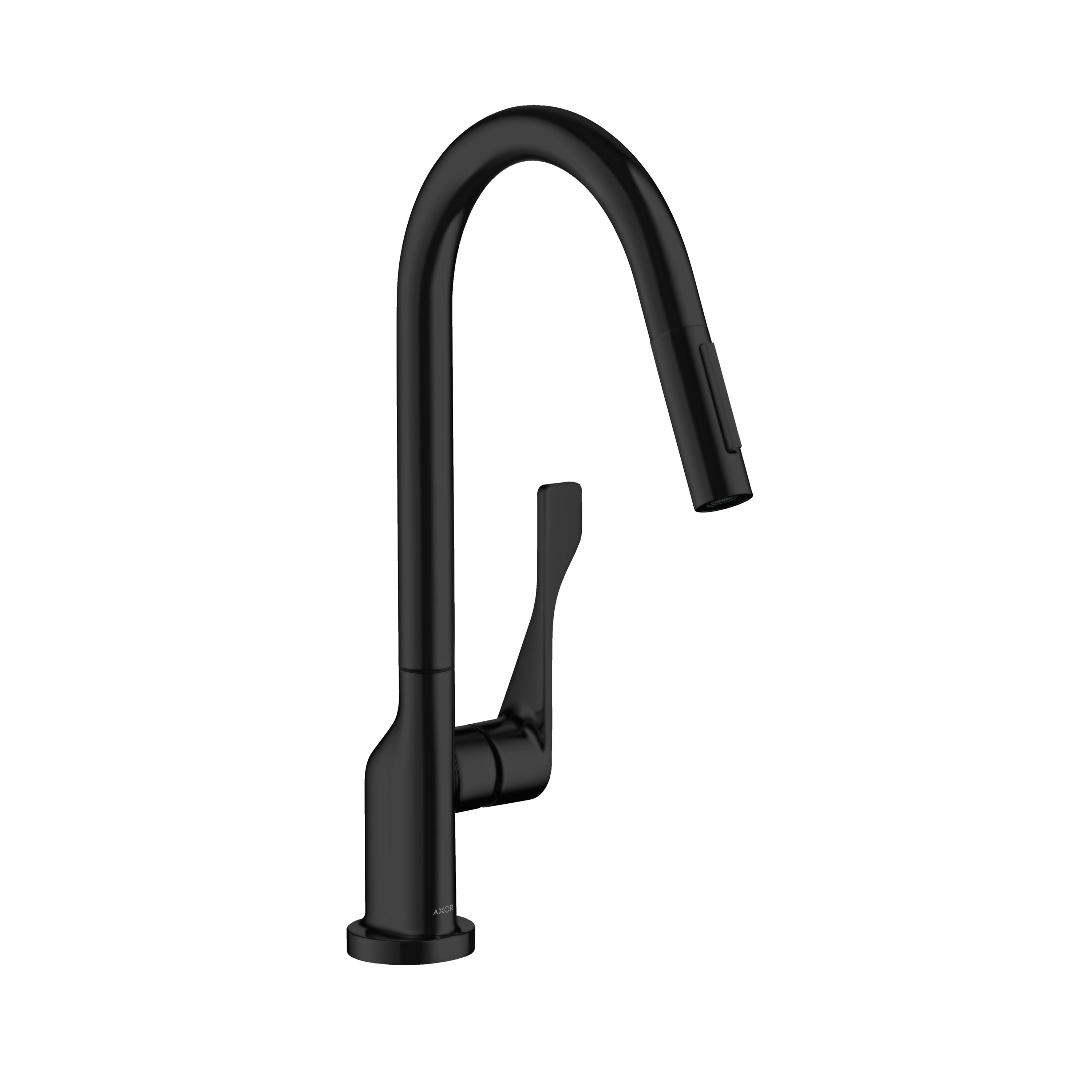 Display product AXOR Citterio Single lever kitchen mixer 250 with pull-out spray | matt black from manufacturer AXOR