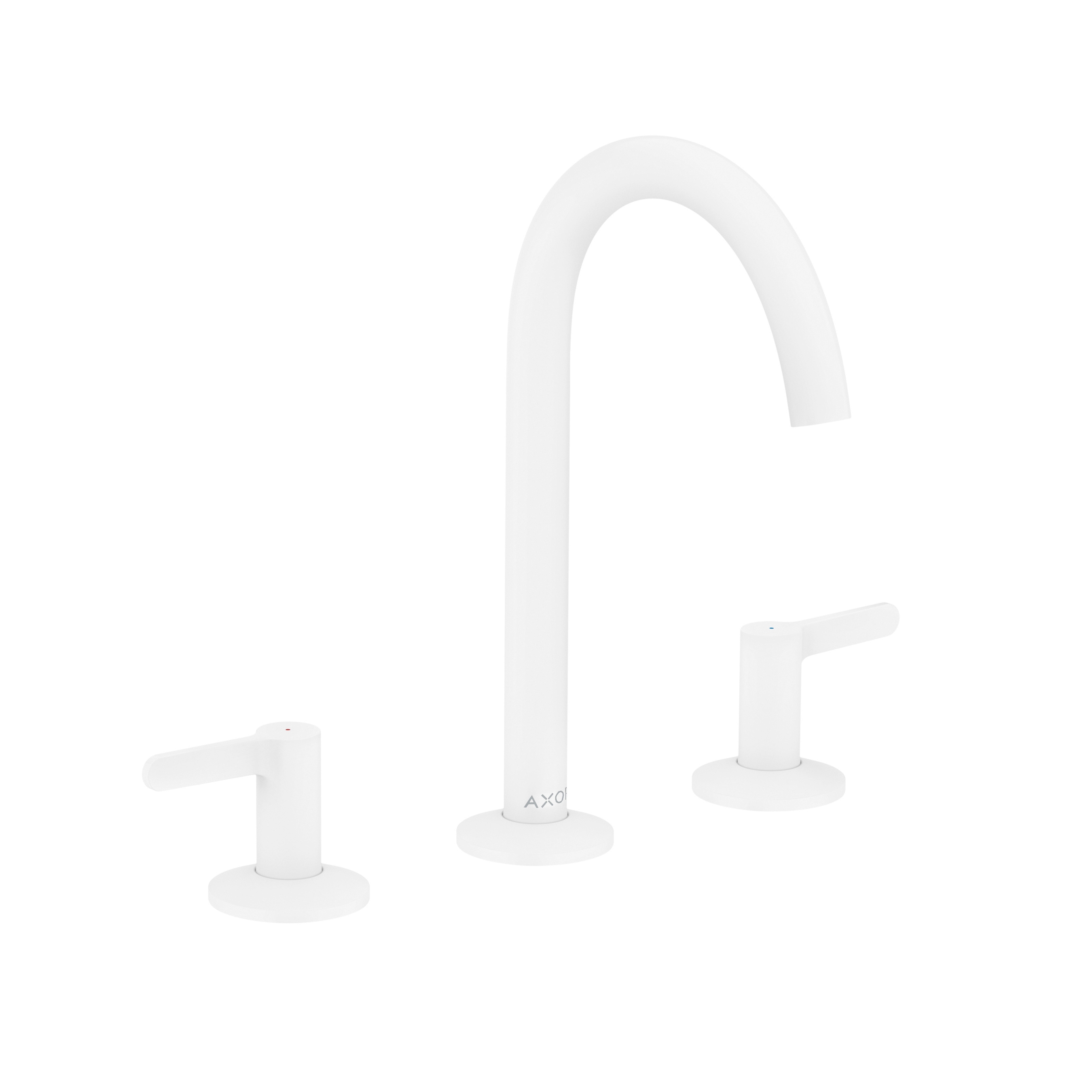 AXOR One 3-hole basin mixer 170 with push-open waste set | matt white