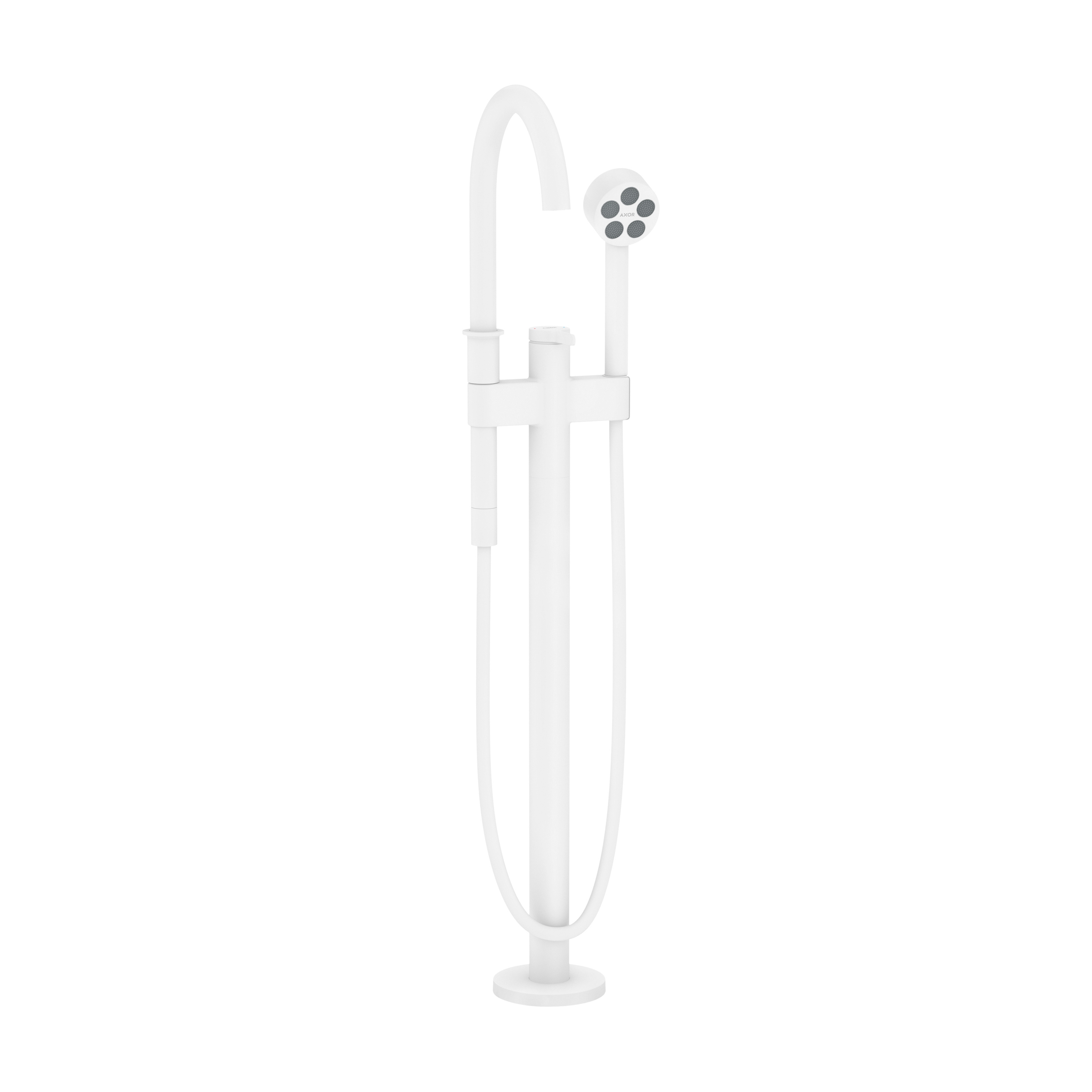 AXOR One Single lever bath mixer floor-standing | matt white
