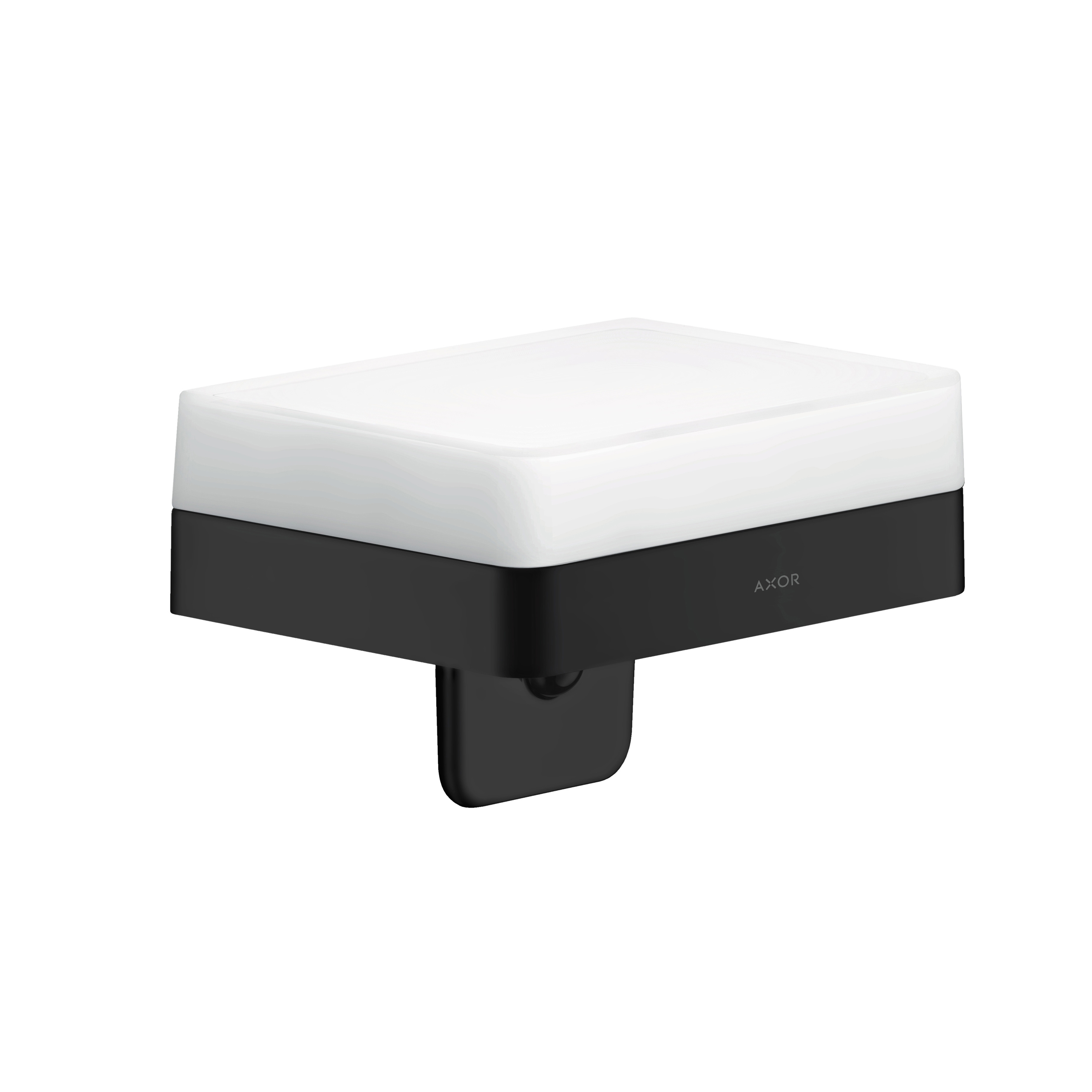 AXOR Universal Softsquare Accessories Liquid soap dispenser with shelf | matt black