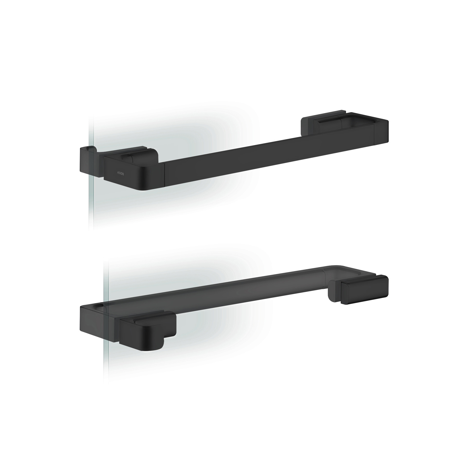Display product AXOR Universal Softsquare Accessories Shower door handle 444 mm | matt black from manufacturer AXOR