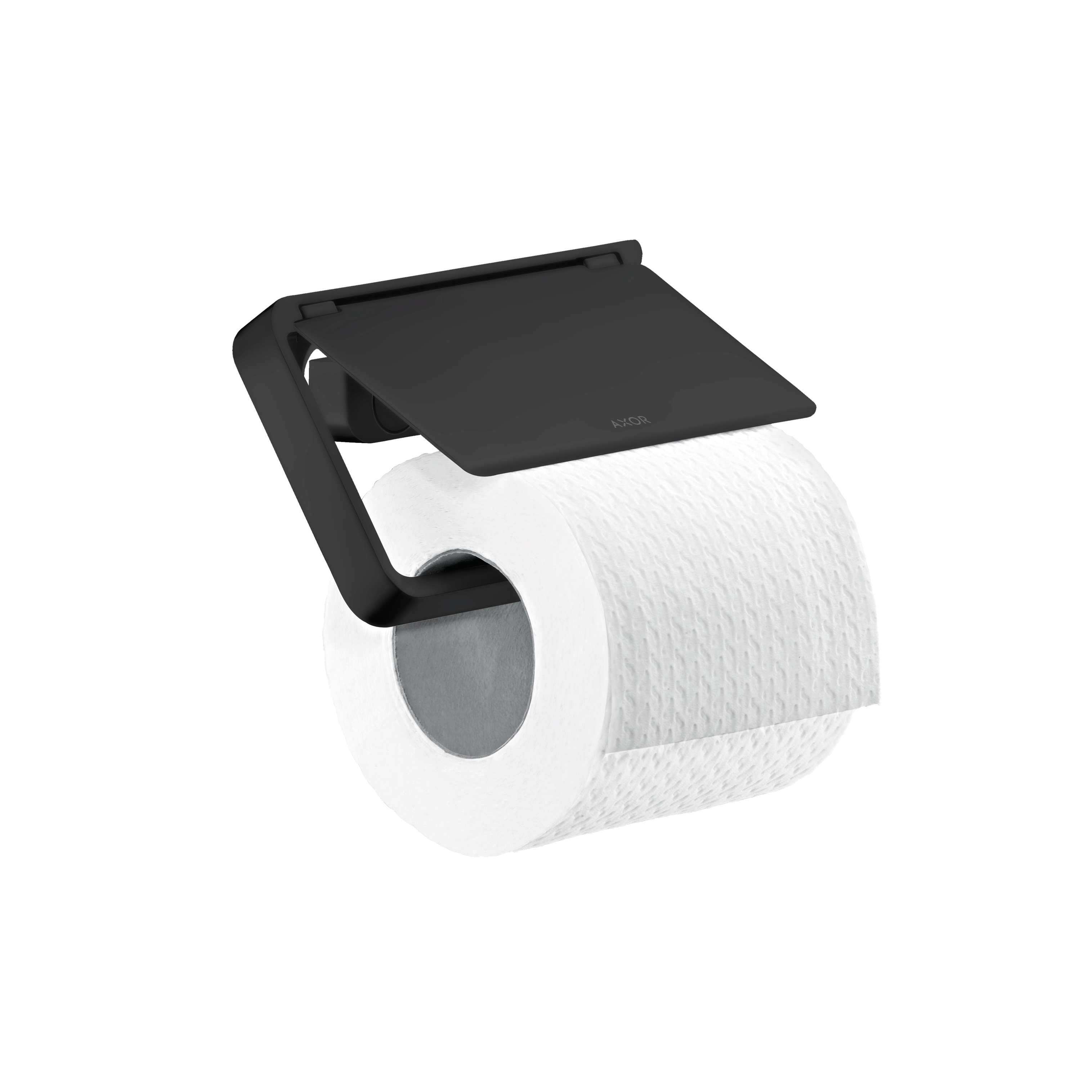 AXOR Universal Softsquare Accessories Toilet paper holder with cover | matt black