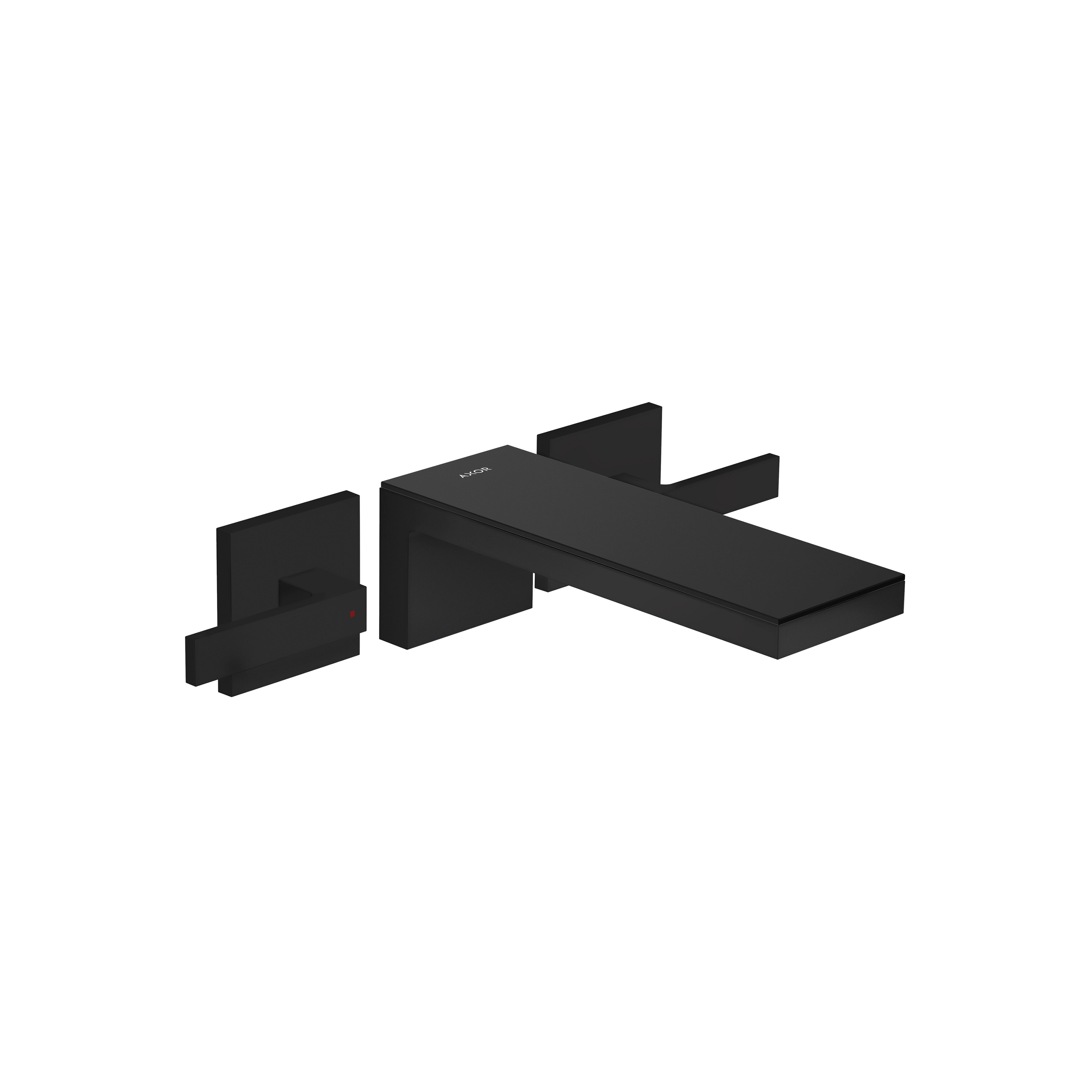 Display product AXOR MyEdition 3-hole basin mixer for concealed installation wall-mounted with spout 221 mm | matt black from manufacturer AXOR