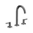 AXOR One 3-Loch Waschtischarmatur 170 mit Push-Open Ablaufgarnitur | Polished Black Chrome