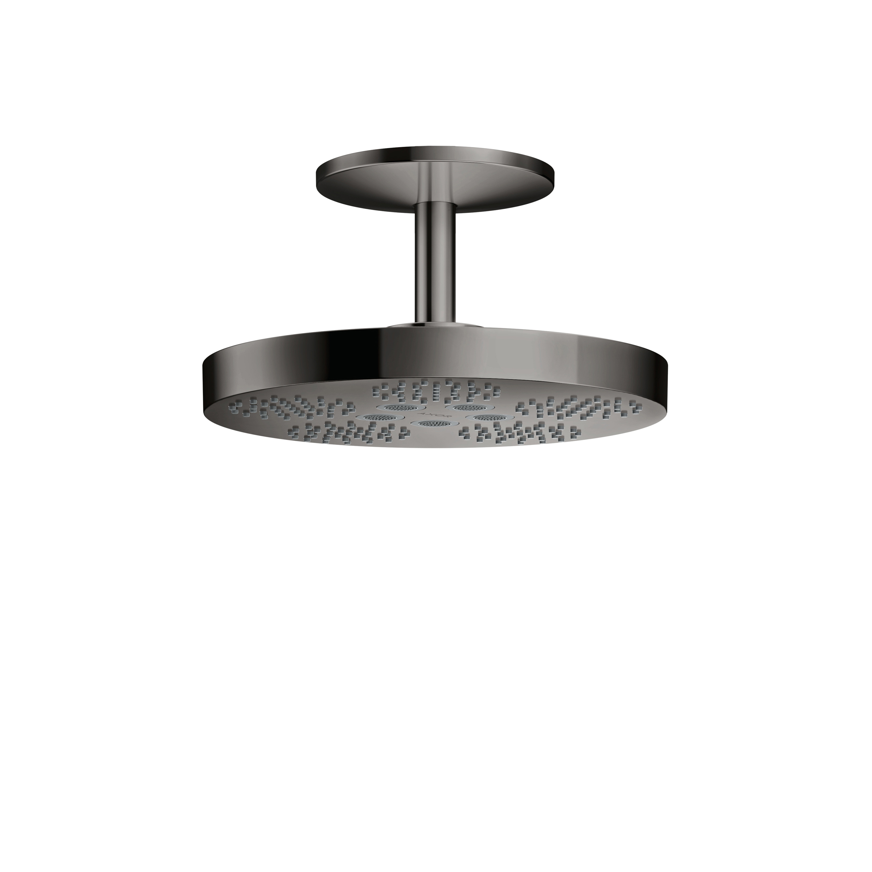 AXOR One Douche de tête 280 2jet avec raccordement plafond 100 mm | Chrome noir poli