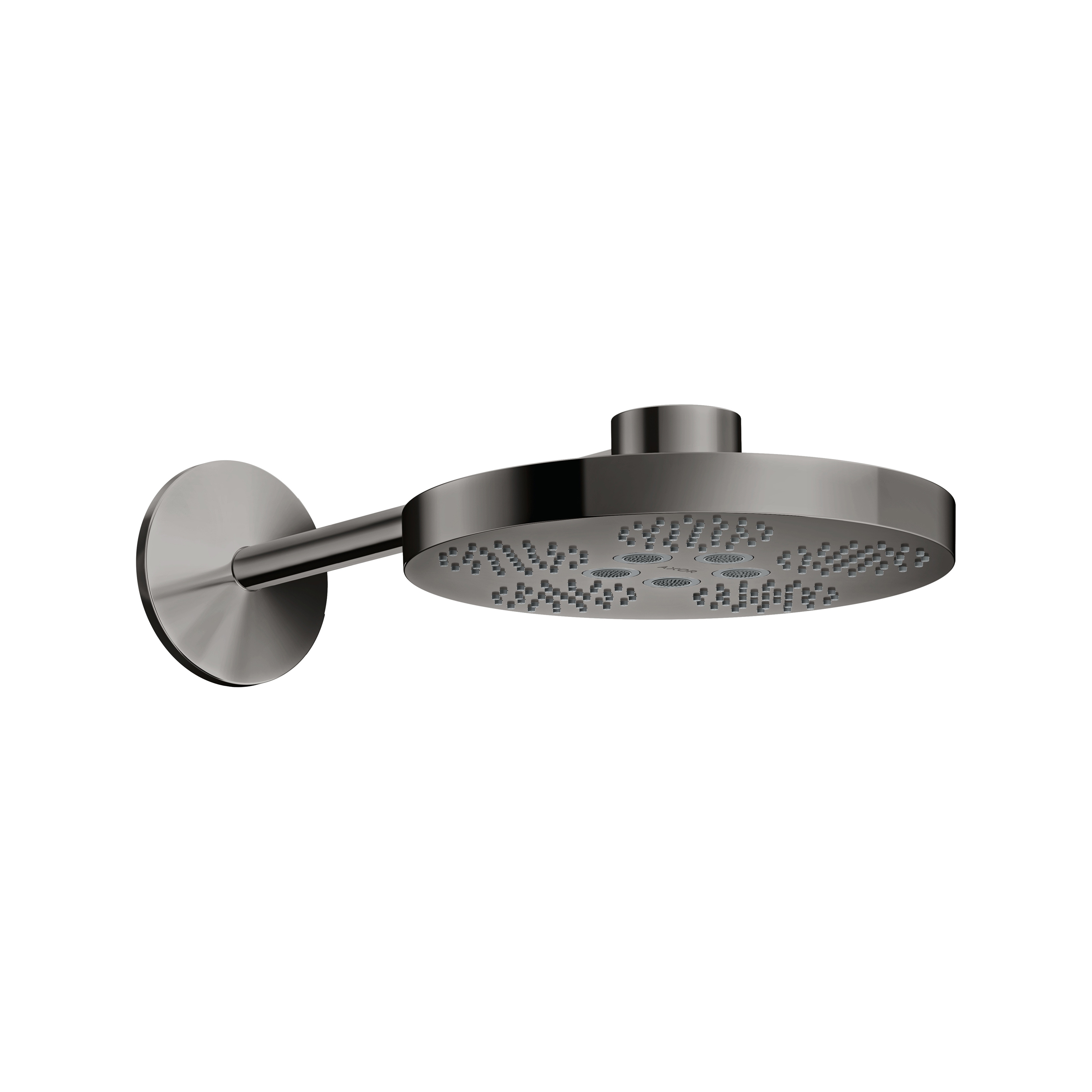 AXOR One Overhead shower 280 2jet with shower arm | Polished Black Chrome