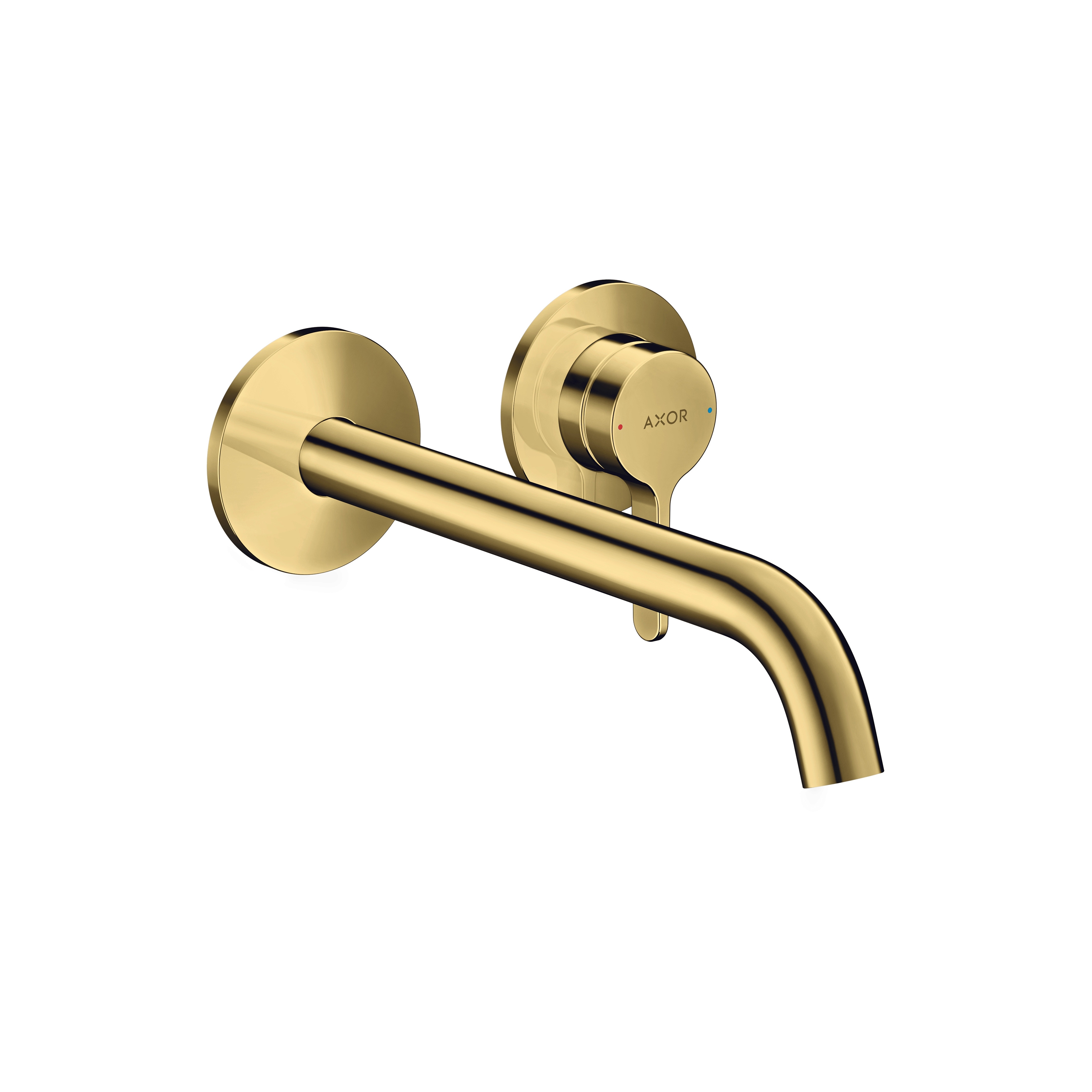 AXOR One Miscelatore monocomando lavabo ad incasso a parete con maniglia a leva e bocca erogazione 220 mm | Oro Lucido