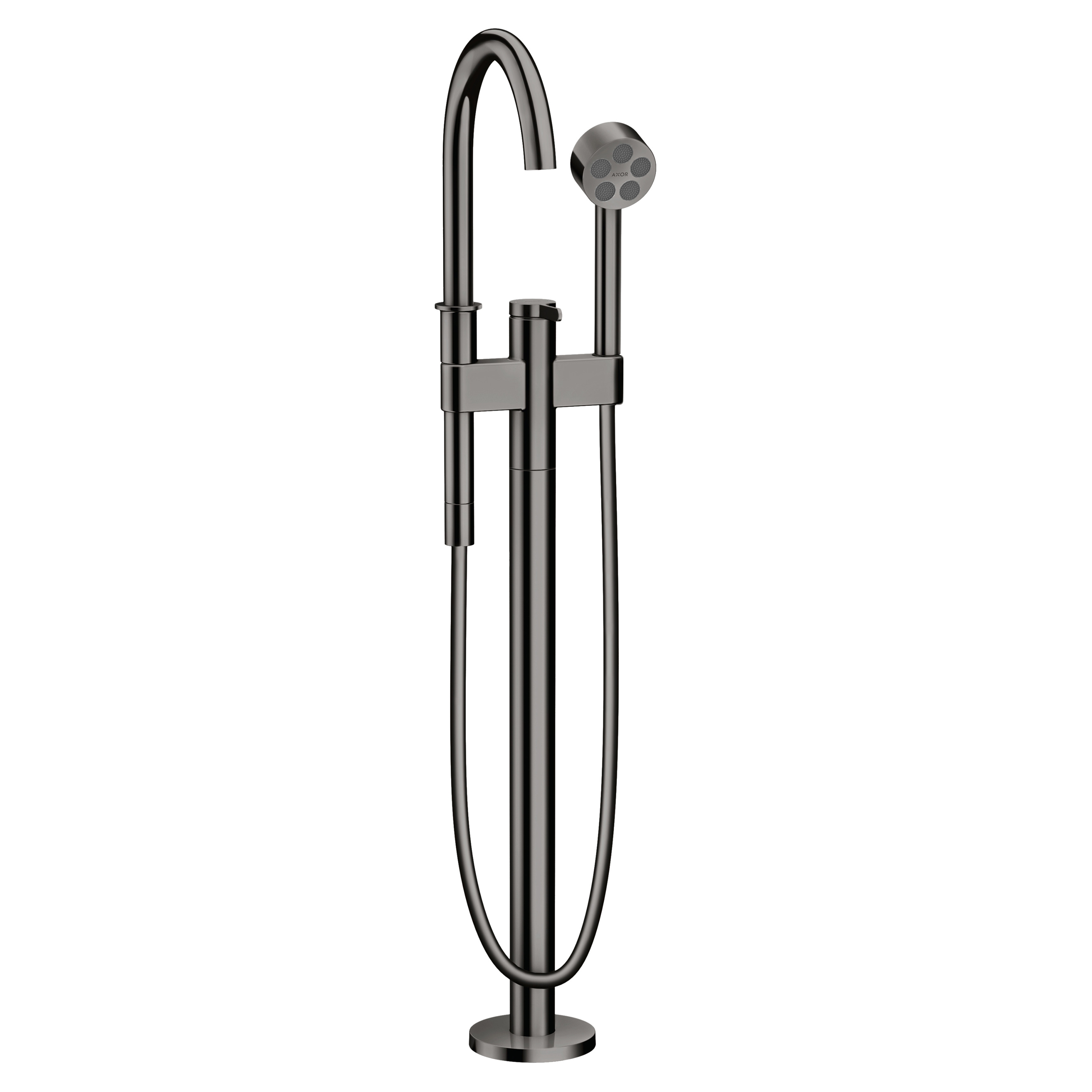 AXOR One Mezclador monomando de bañera de pie | Cromo negro pulido