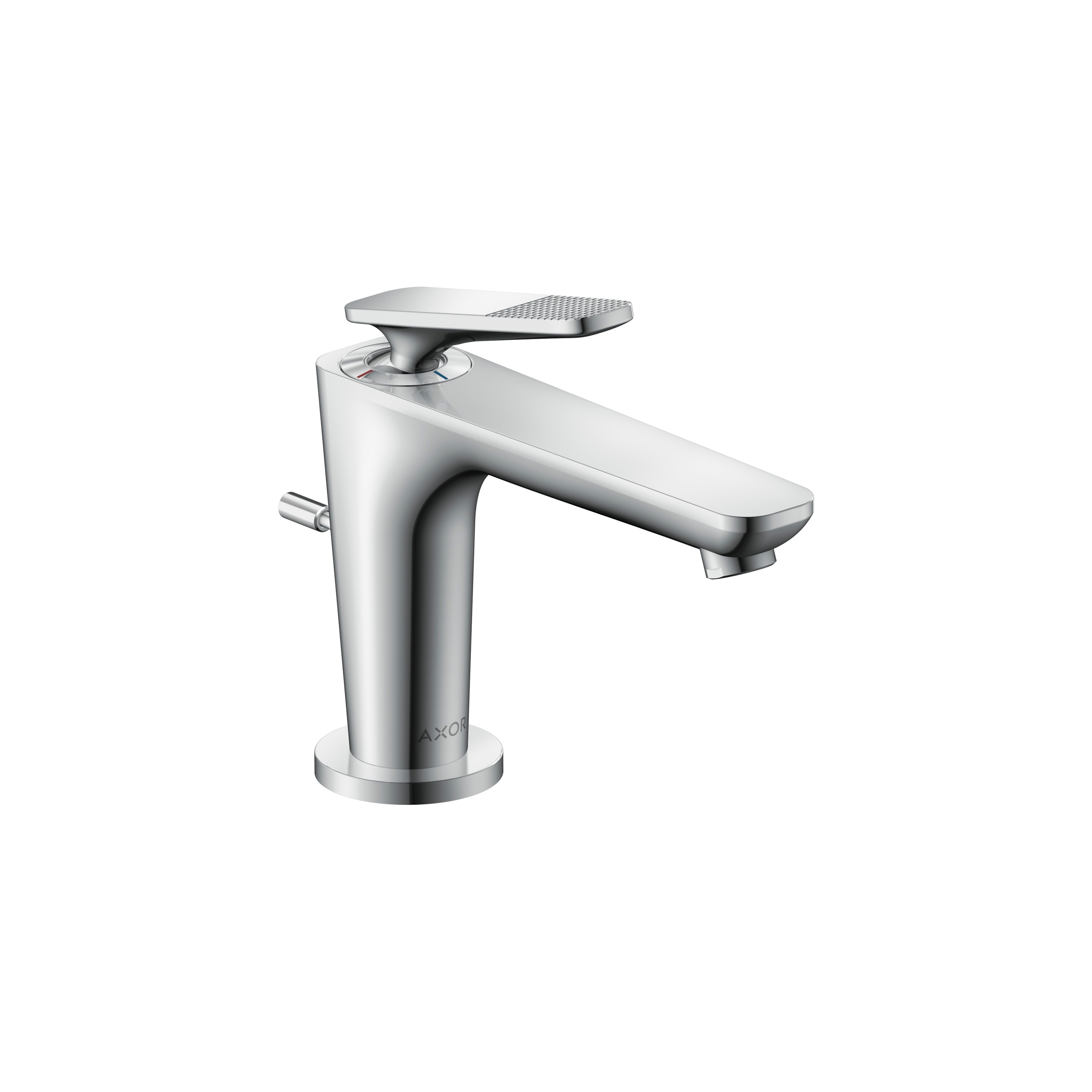 Display product AXOR Citterio C Single lever basin mixer 90 with CoolStart for hand washbasins and pop-up waste set - cubic cut from manufacturer AXOR