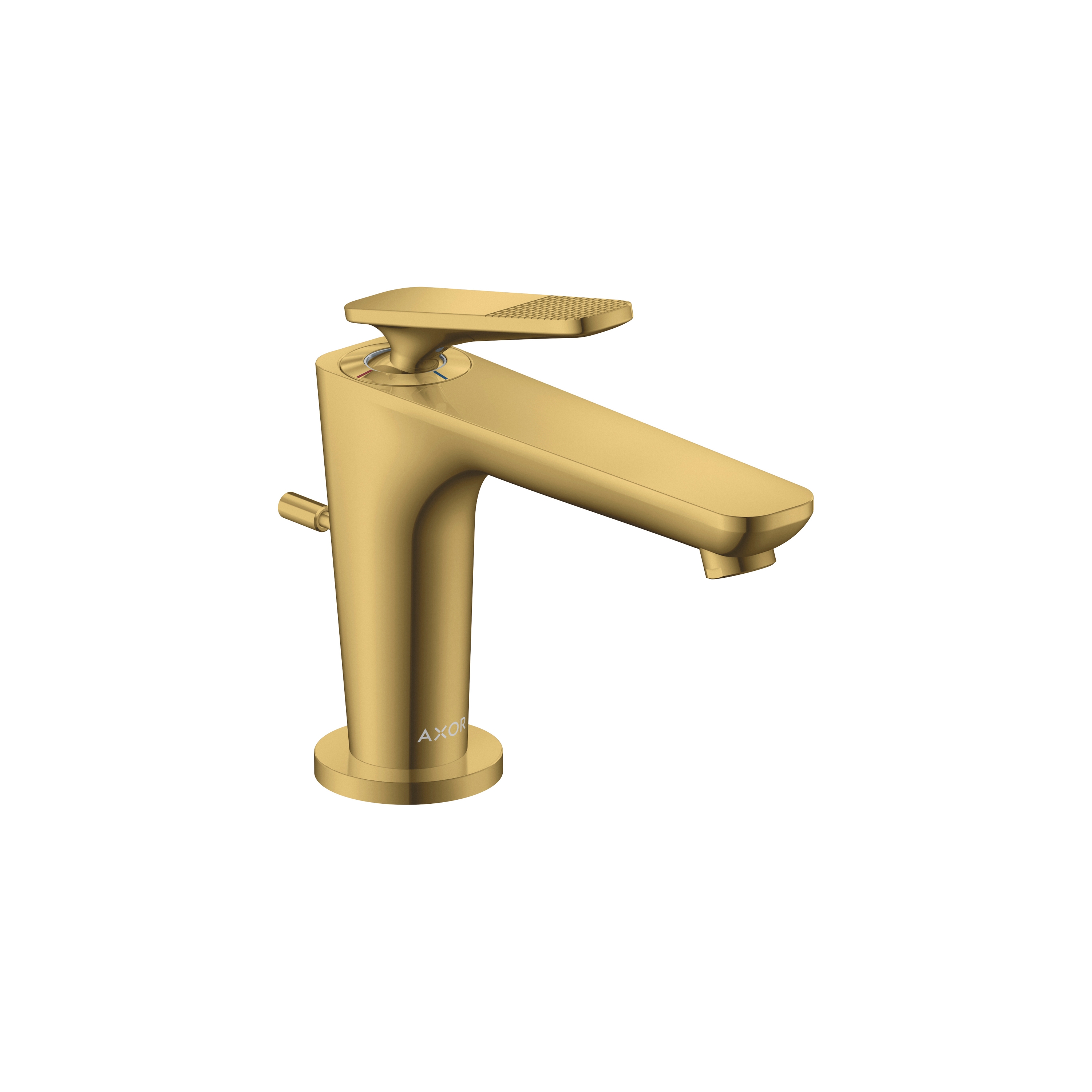 AXOR Citterio C Single lever basin mixer 90 with CoolStart for hand washbasins and pop-up waste set - cubic cut | Polished Gold Optic