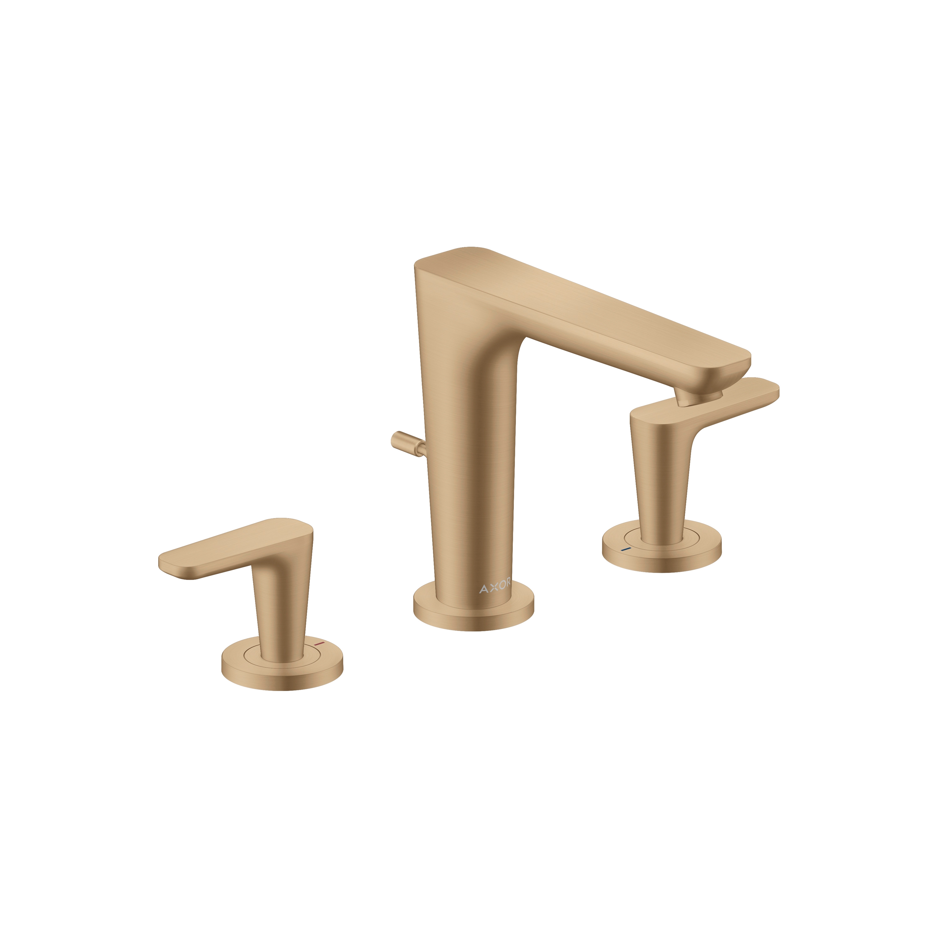 AXOR Citterio C 3-hole basin mixer 125 with pop-up waste set | Brushed Bronze
