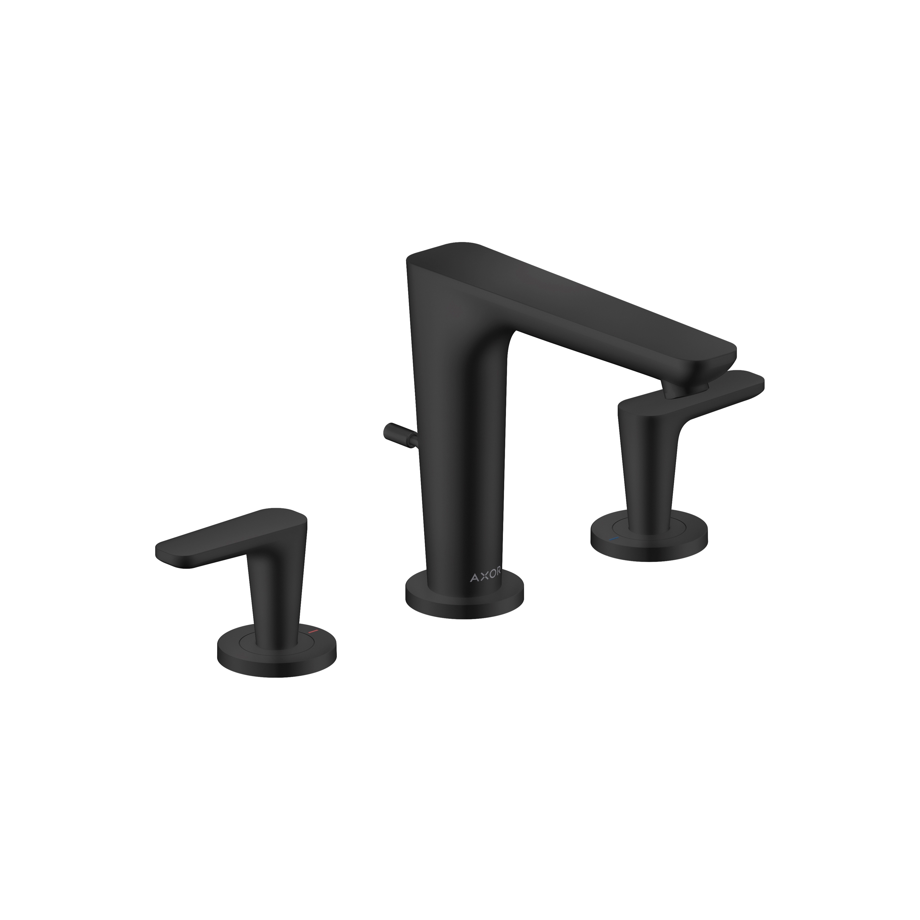 AXOR Citterio C 3-hole basin mixer 125 with pop-up waste set | Matt black
