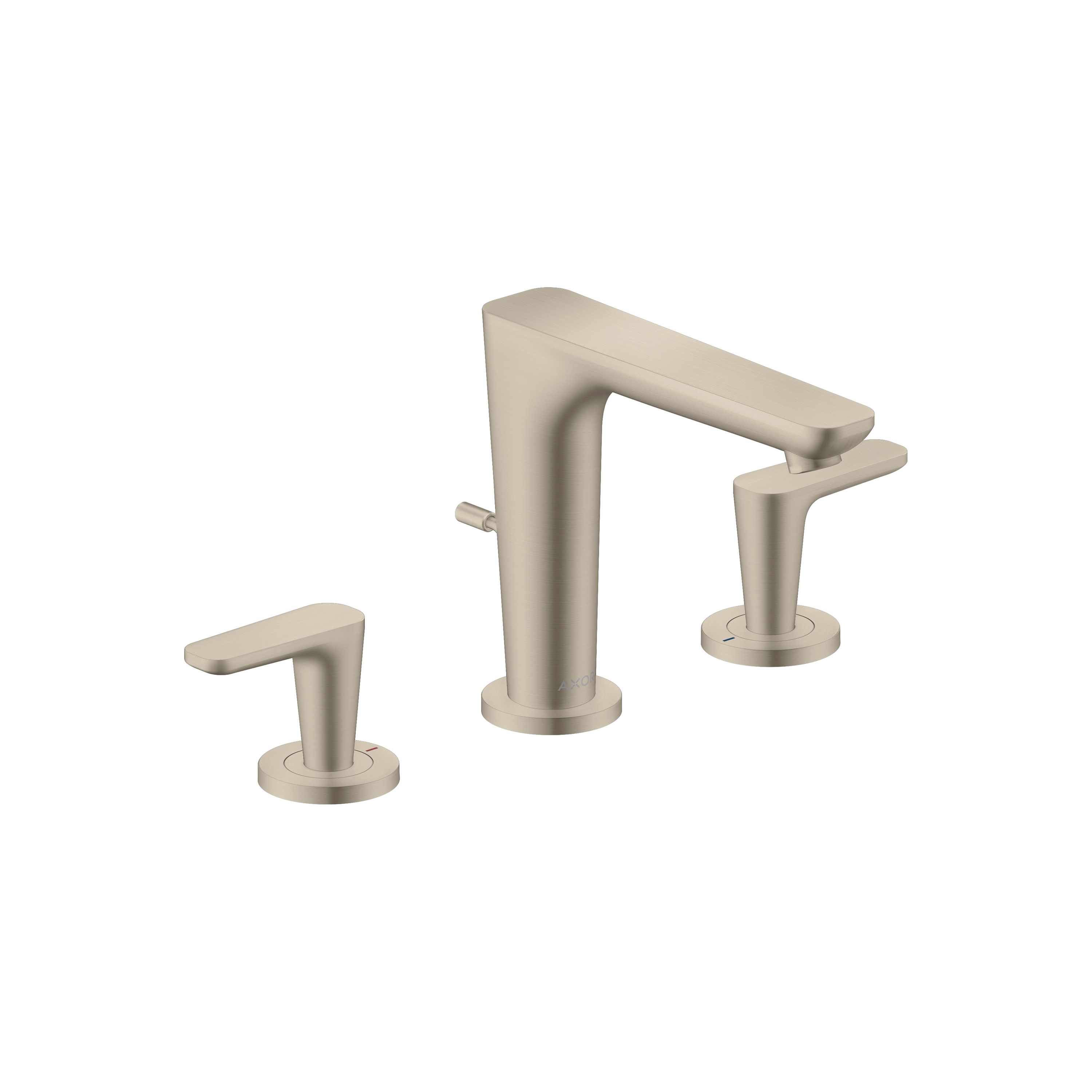AXOR Citterio C 3-hole basin mixer 125 with pop-up waste set | Brushed Nickel