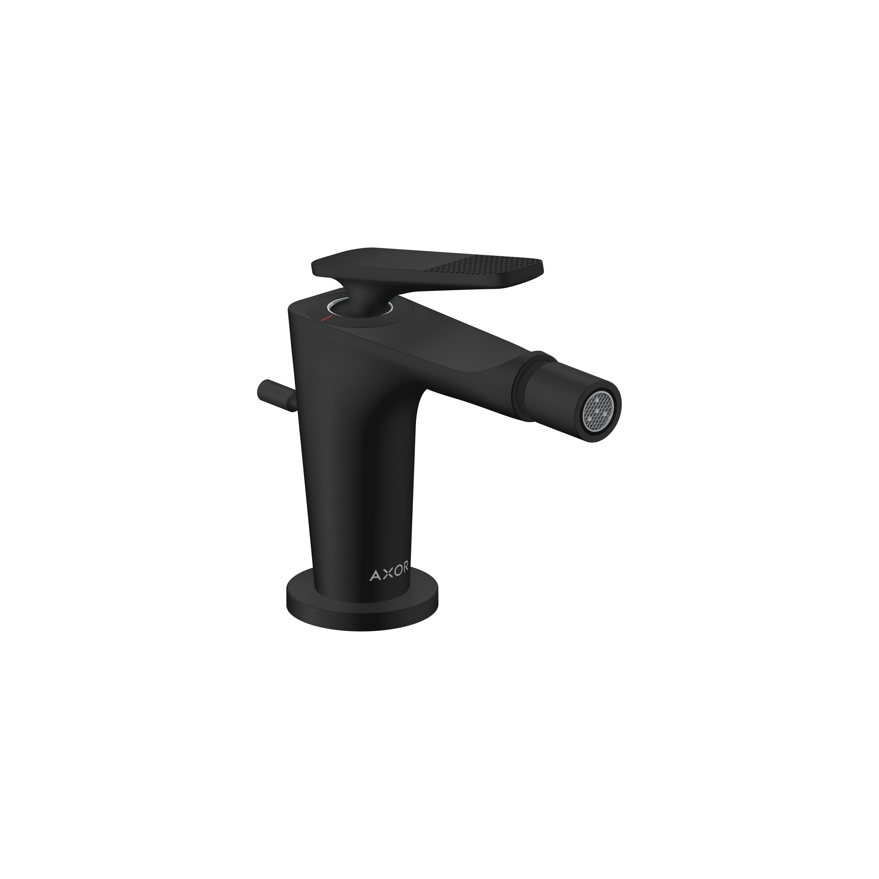 AXOR Citterio C Single lever bidet mixer with pop-up waste set - cubic cut | Matt black