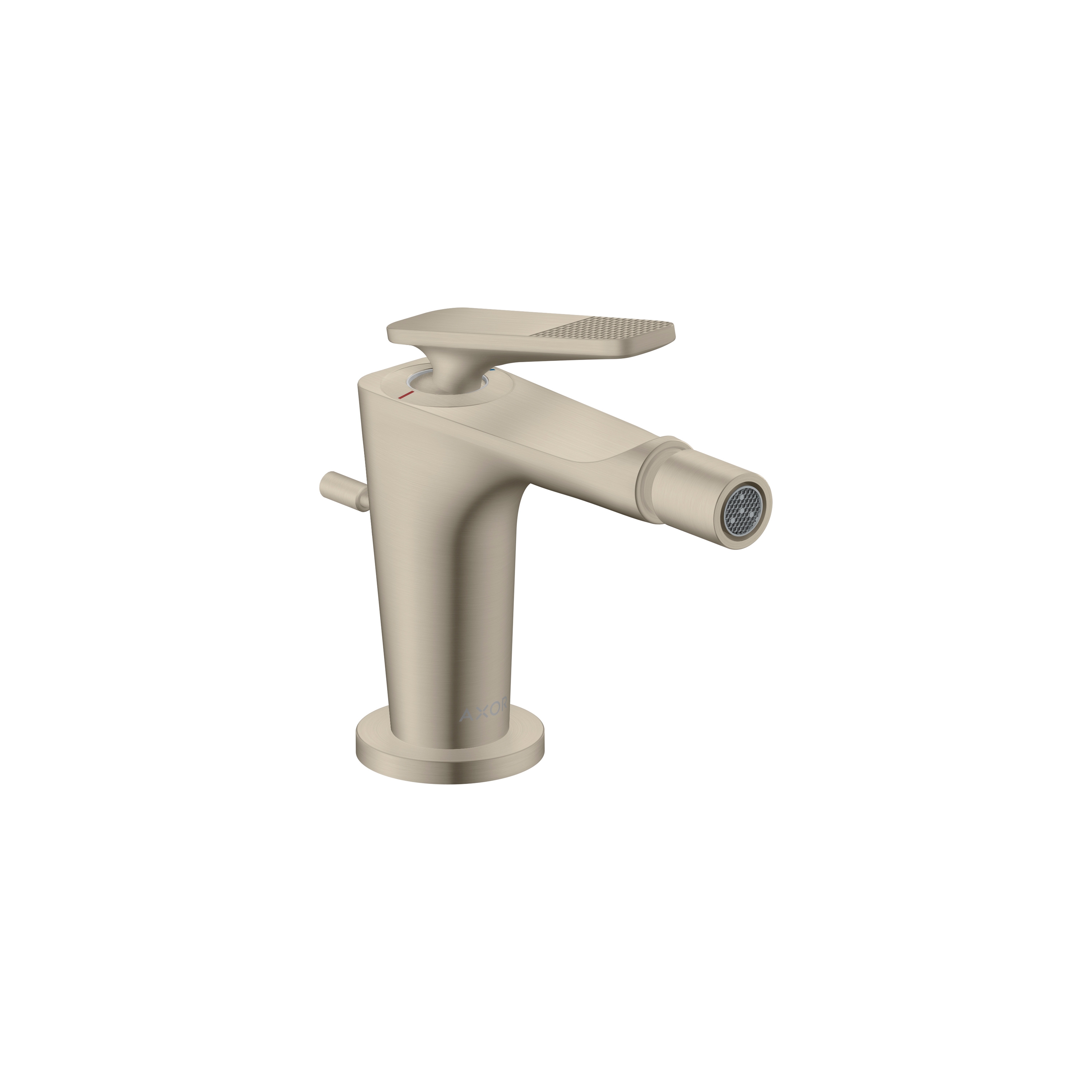 AXOR Citterio C Single lever bidet mixer with pop-up waste set - cubic cut | Brushed Nickel