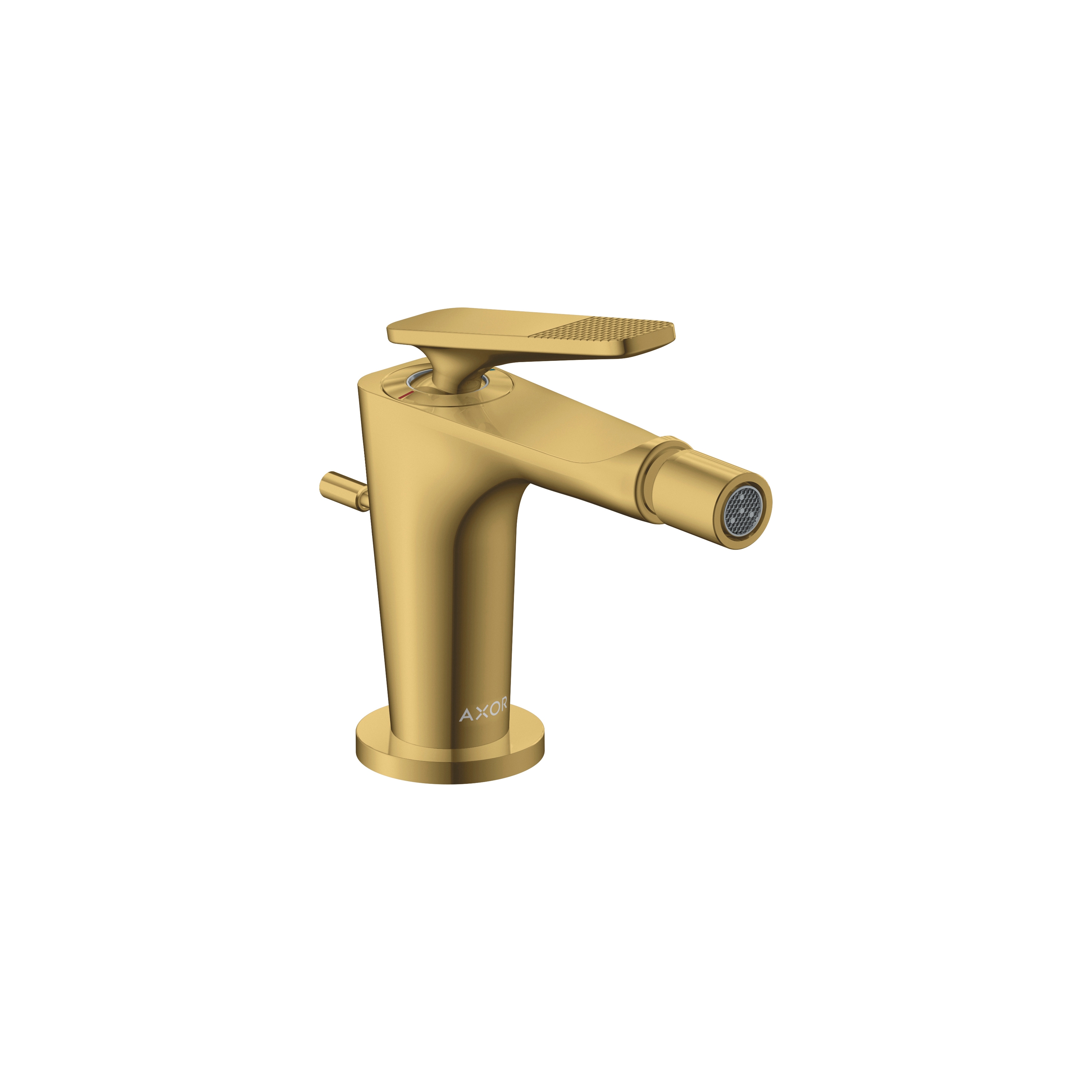 AXOR Citterio C Single lever bidet mixer with pop-up waste set - cubic cut | Polished Gold Optic
