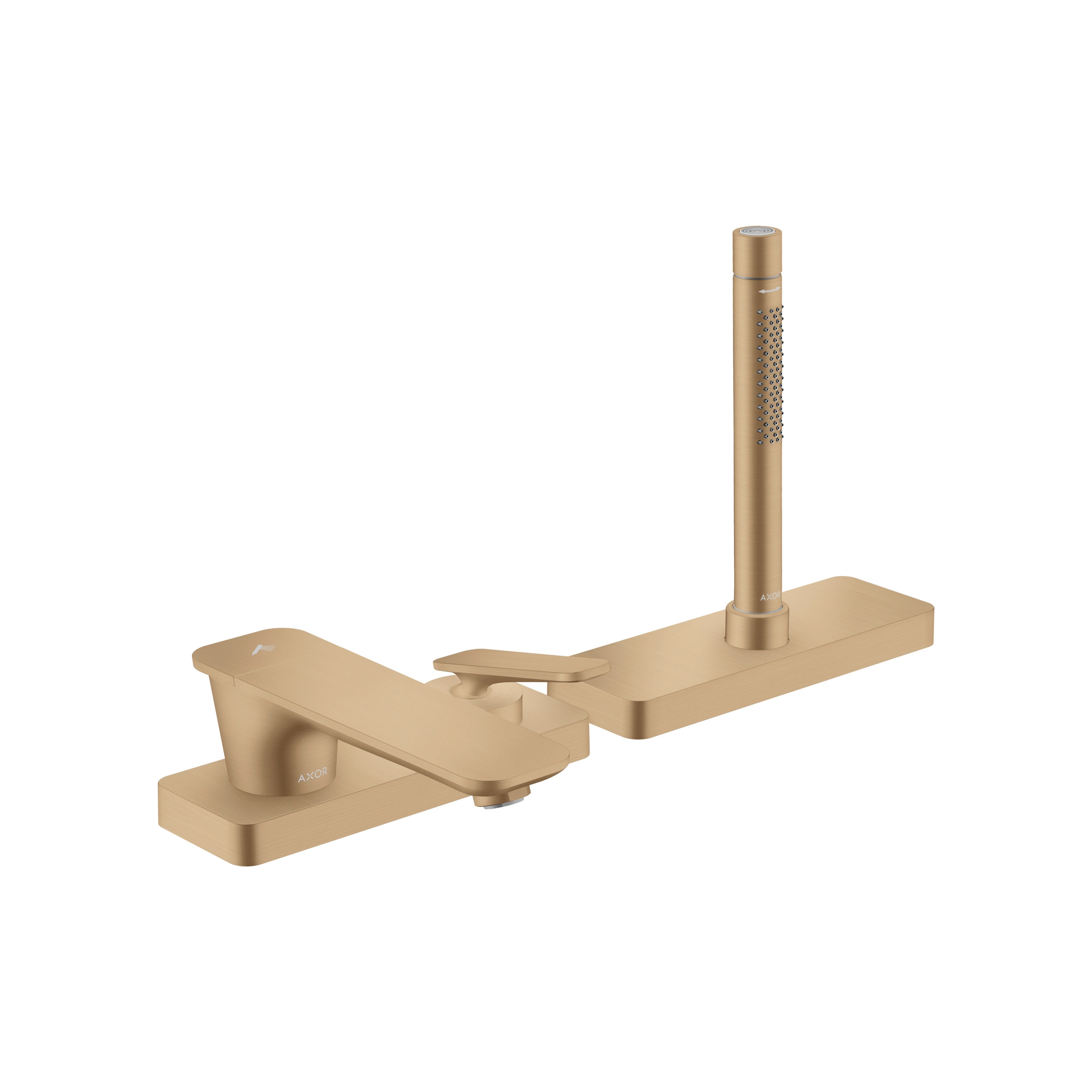 AXOR Citterio C 3-hole rim mounted single lever bath mixer with sBox | Brushed Bronze