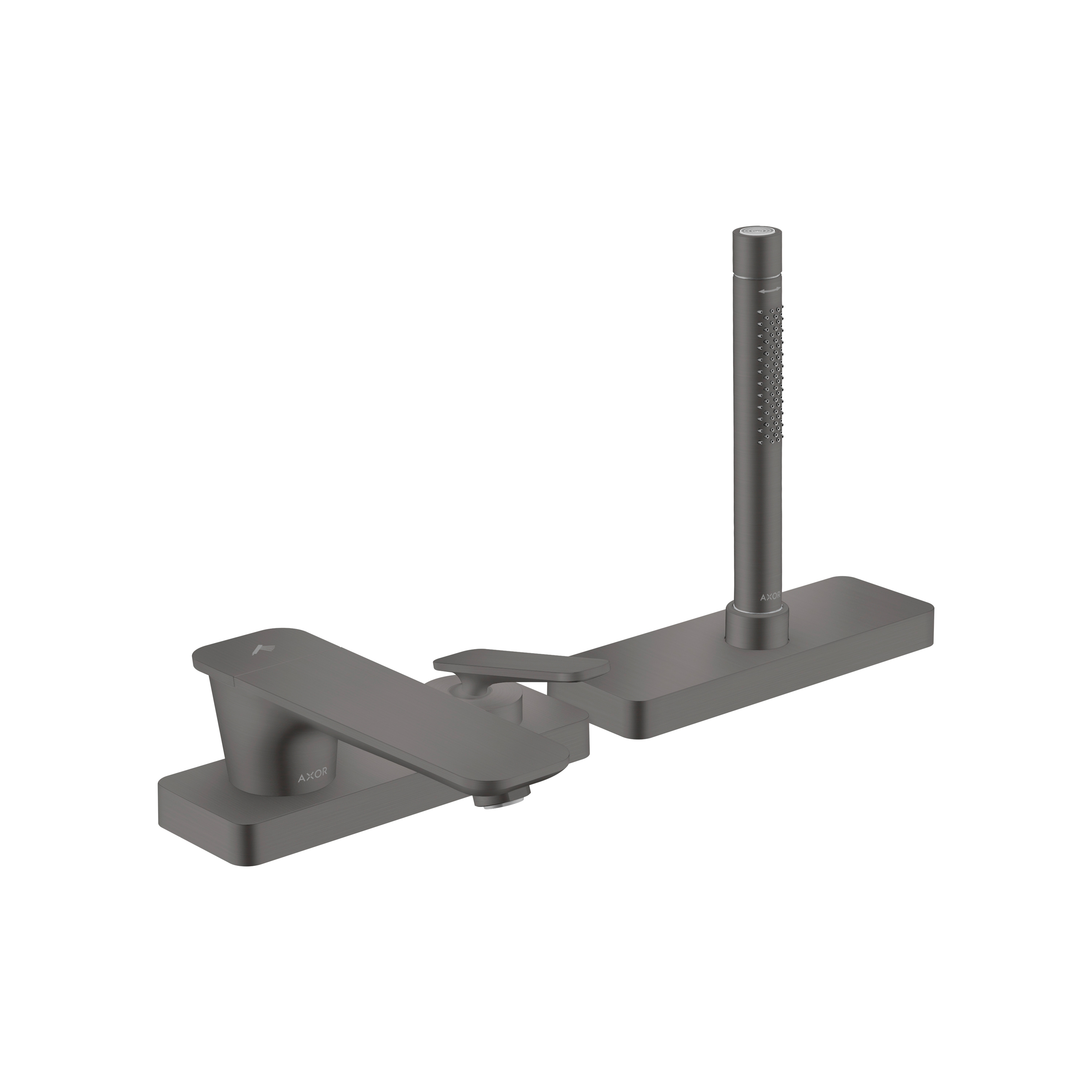 AXOR Citterio C 3-hole rim mounted single lever bath mixer with sBox | Brushed Black Chrome