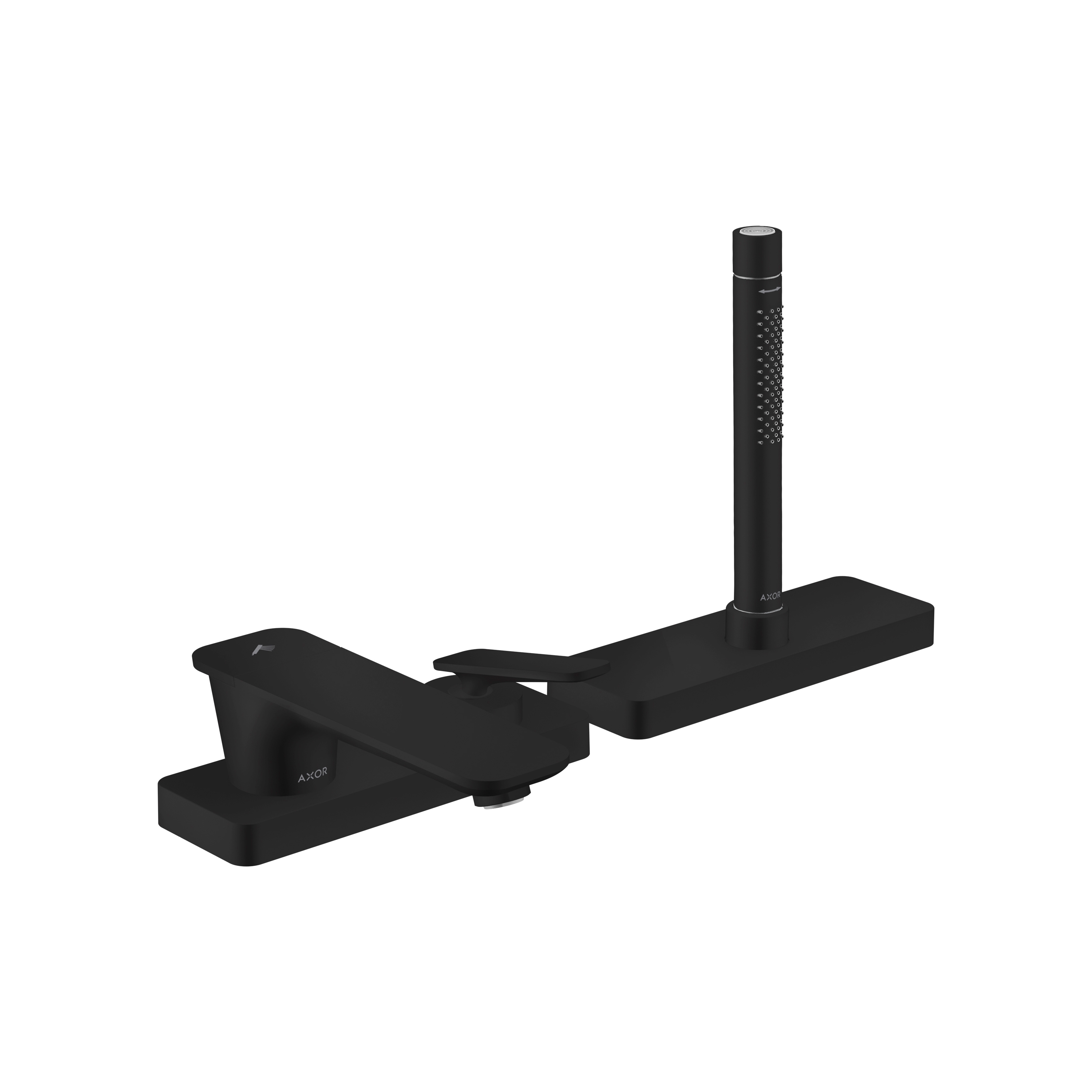 AXOR Citterio C 3-hole rim mounted single lever bath mixer with sBox | Matt black