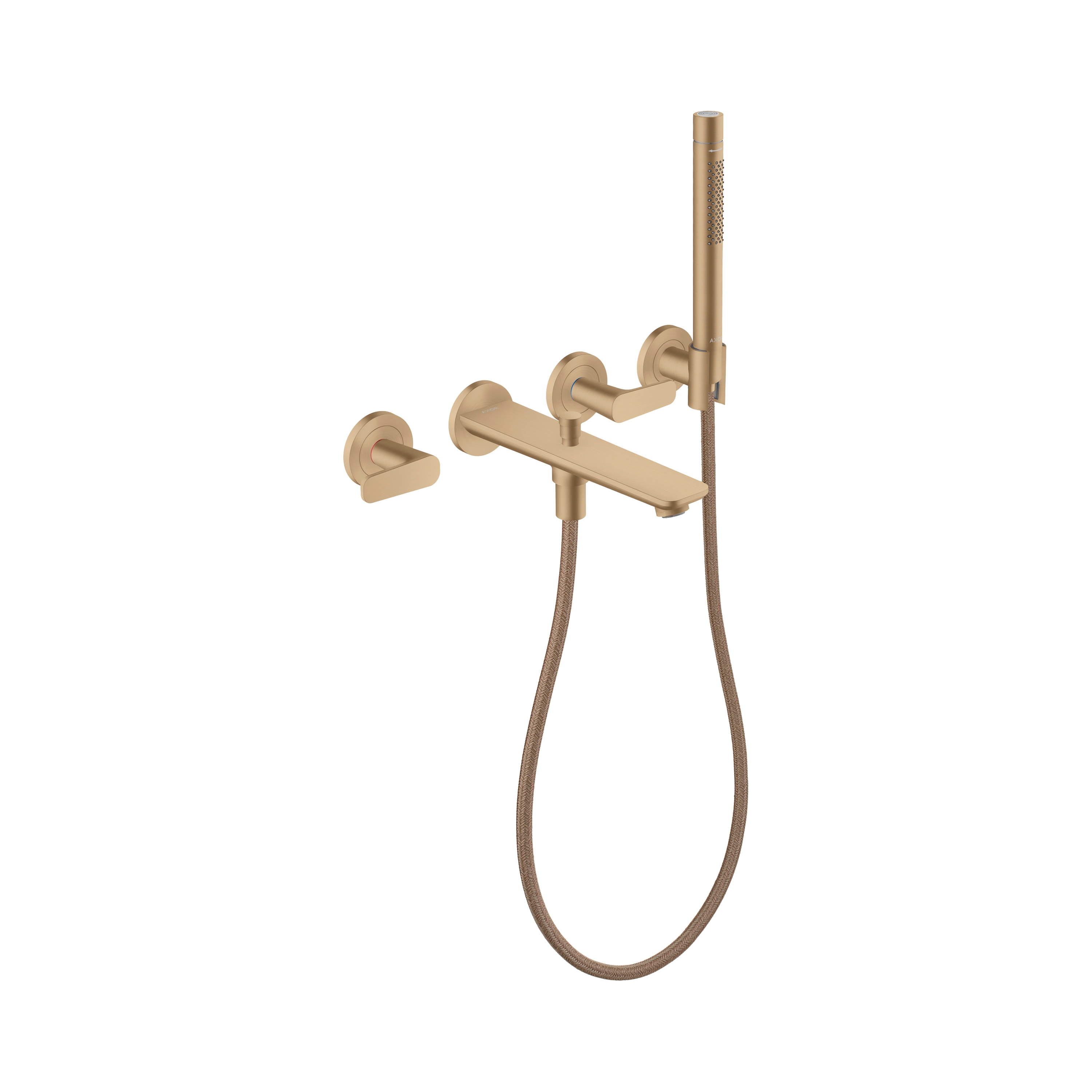 AXOR Citterio C 3-hole bath mixer for concealed installation wall-mounted with hand shower | Brushed Bronze