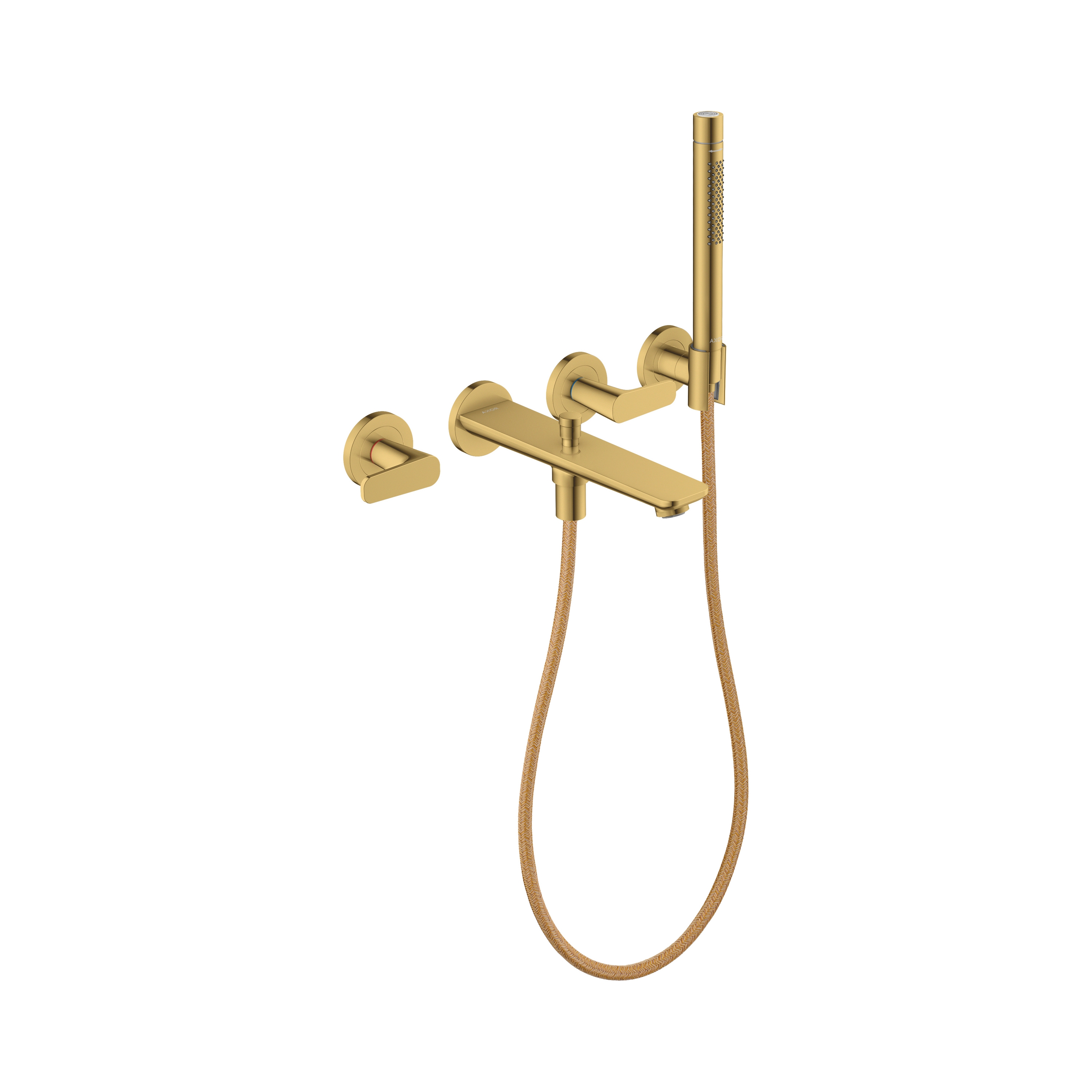 AXOR Citterio C 3-hole bath mixer for concealed installation wall-mounted with hand shower | Polished Gold Optic
