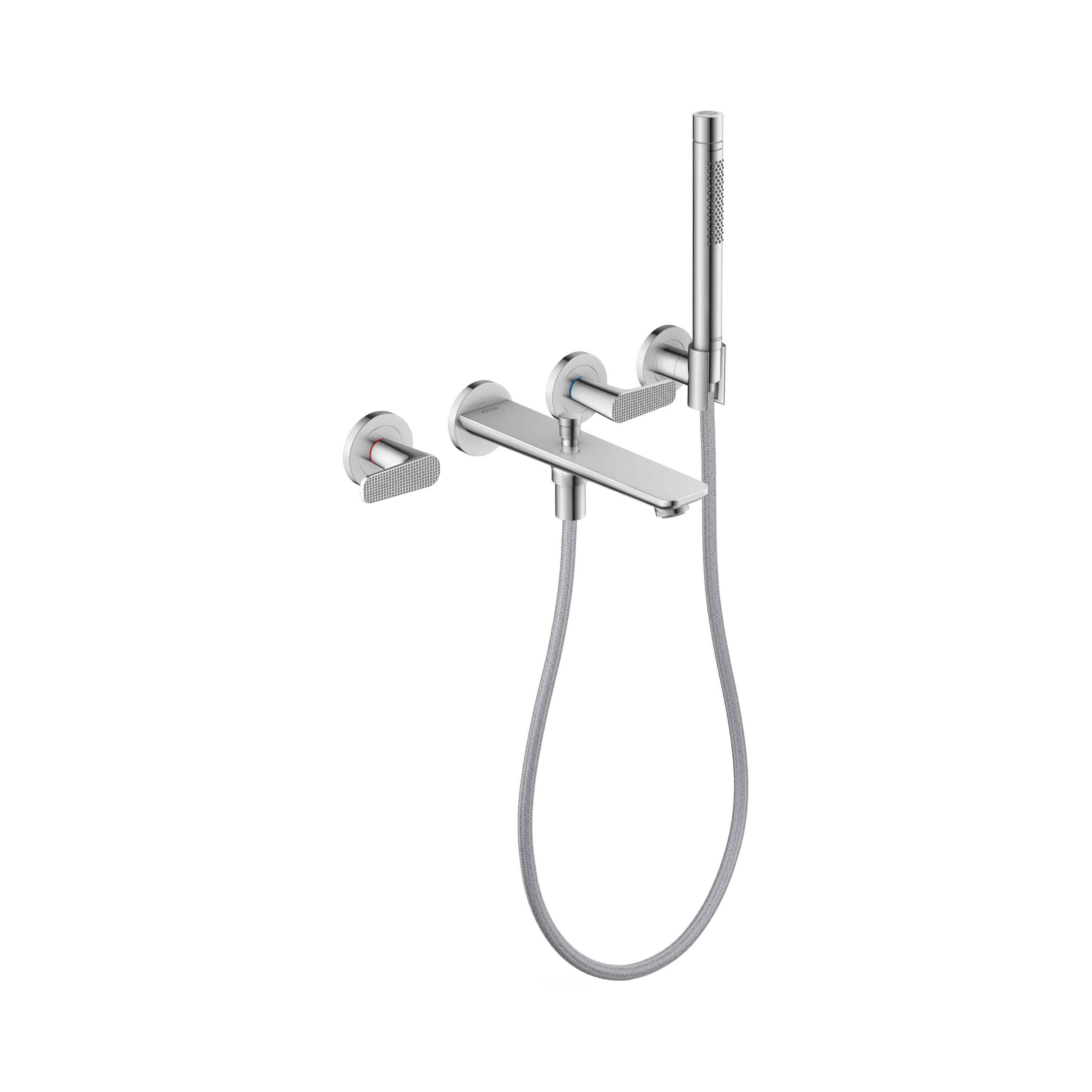 Mostrar el producto AXOR Citterio C 3-hole bath mixer for concealed installation wall-mounted with hand shower - cubic cut del fabricante AXOR