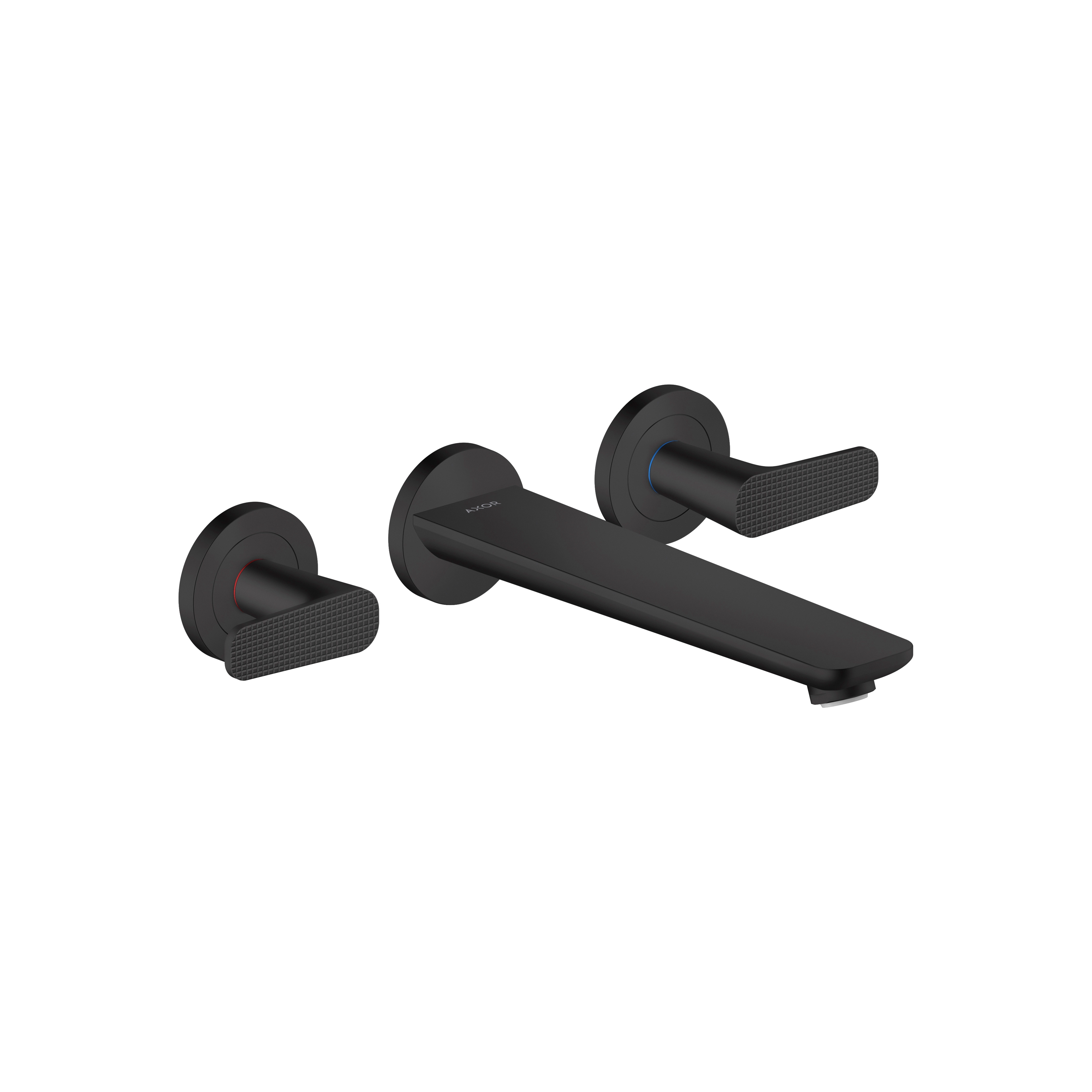 AXOR Citterio C 3-hole bath mixer for concealed installation wall-mounted - cubic cut | Matt black