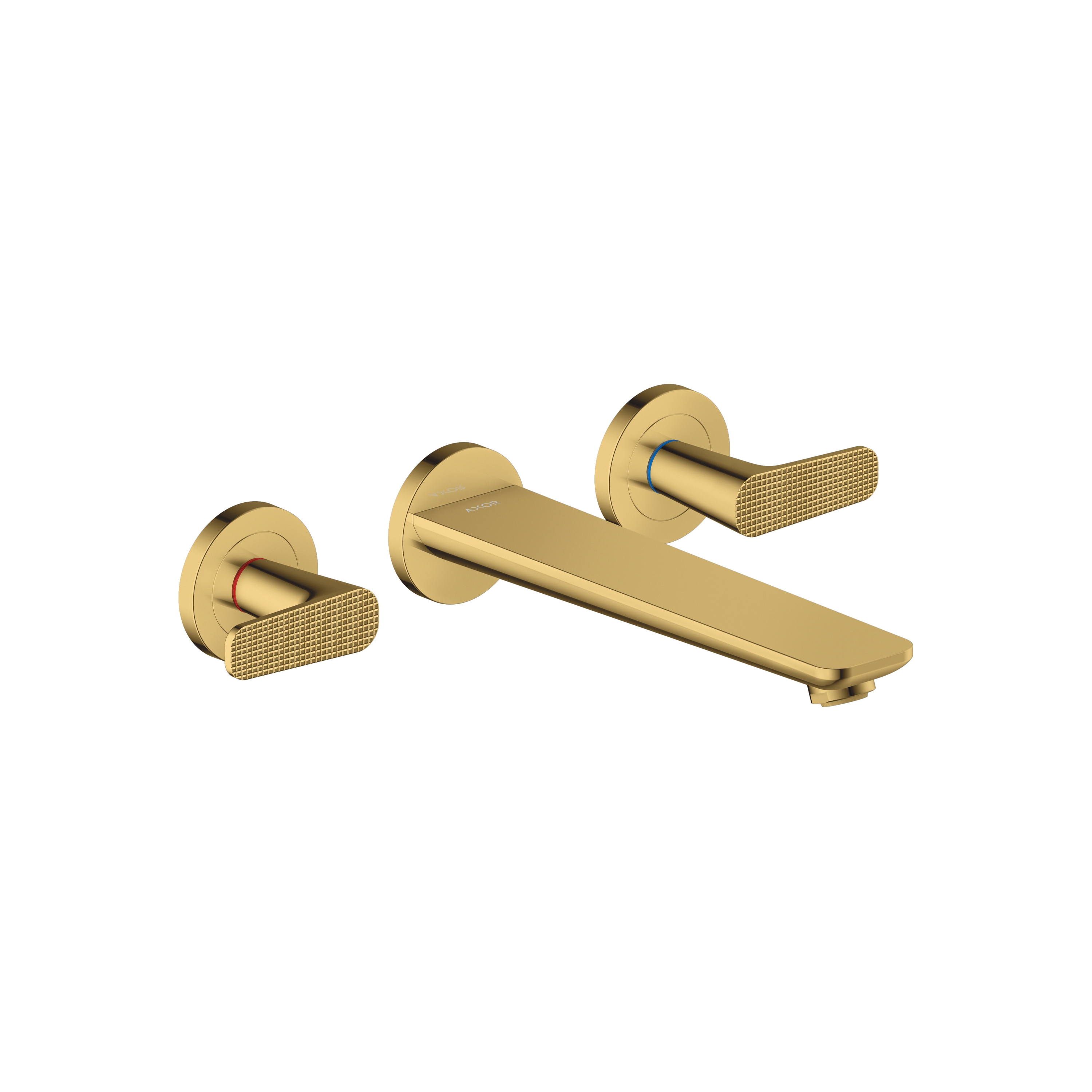 AXOR Citterio C 3-hole bath mixer for concealed installation wall-mounted - cubic cut | Polished Gold Optic