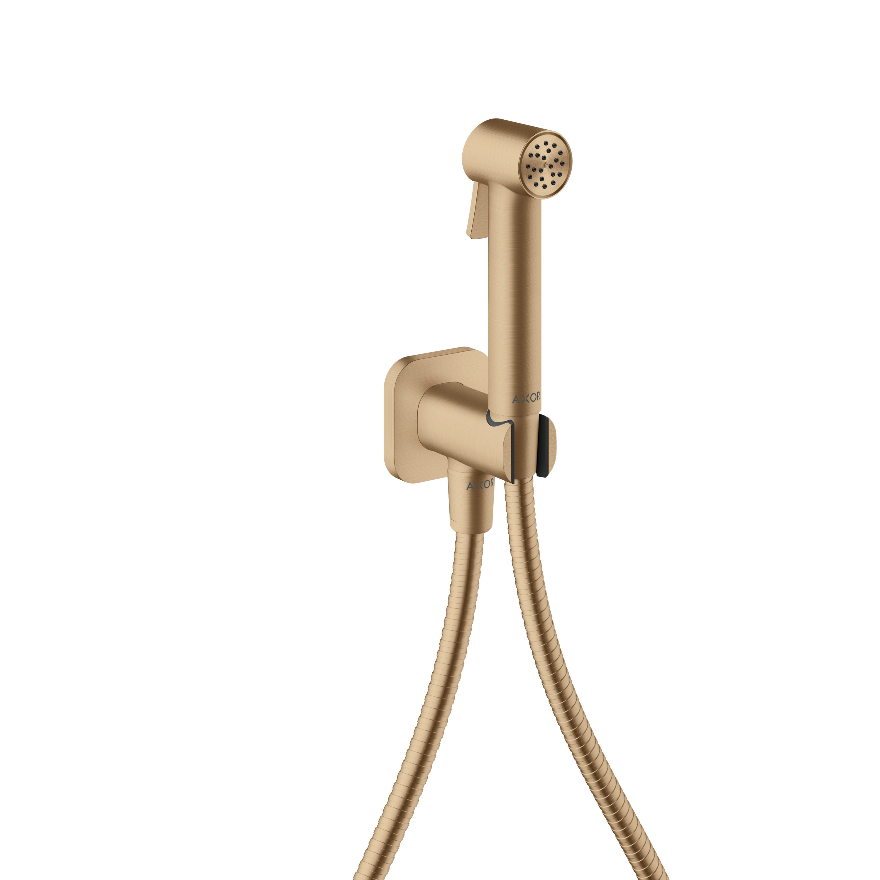 AXOR Bidette Showers Doccetta bidette 1jet softsquare per acqua fredda con supporto doccia e flessibile doccia 125 cm I Brushed Bronze