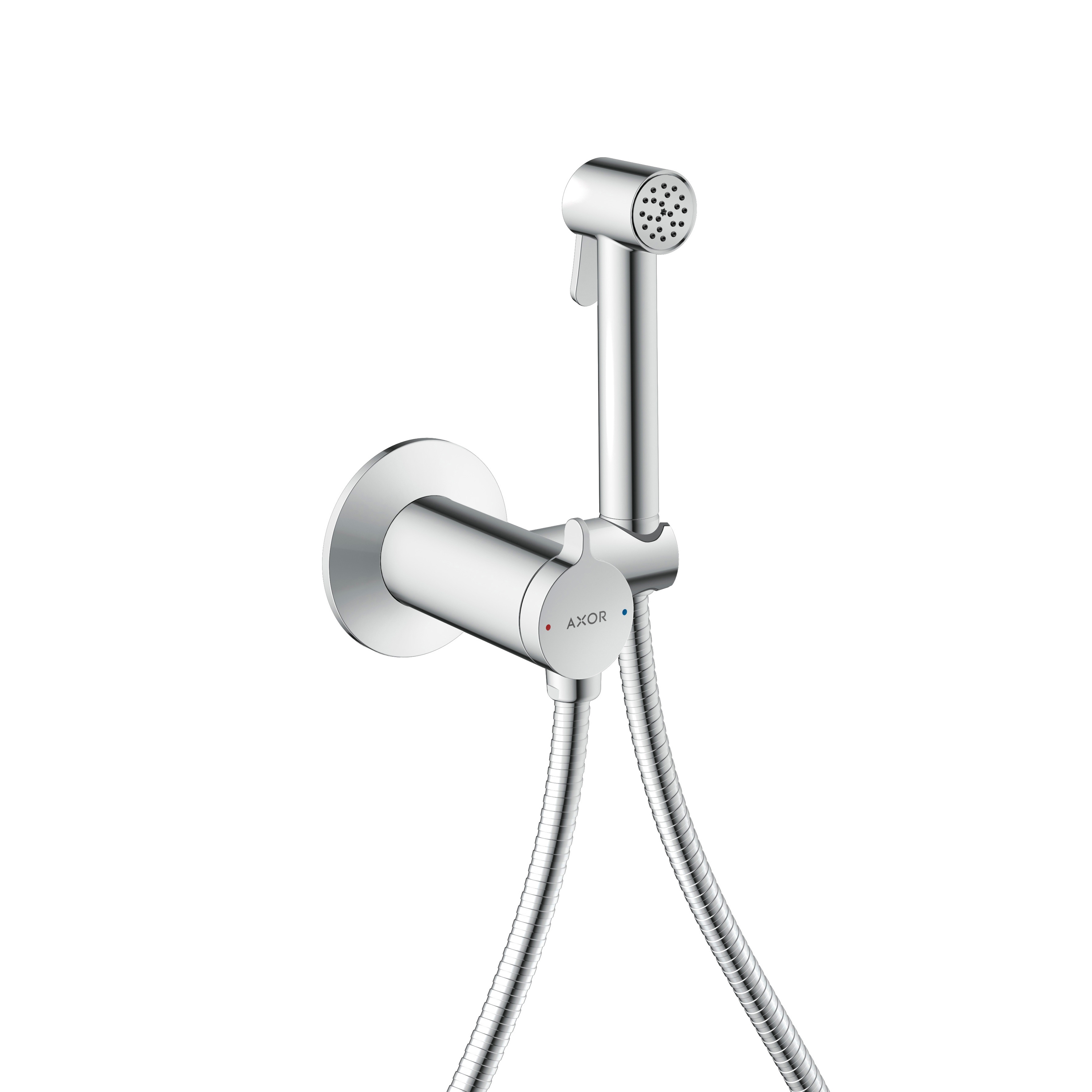 Display product AXOR Bidette Showers Bidette hand shower 1jet round for mixed water with shower holder and shower hose 1.25 m from manufacturer AXOR