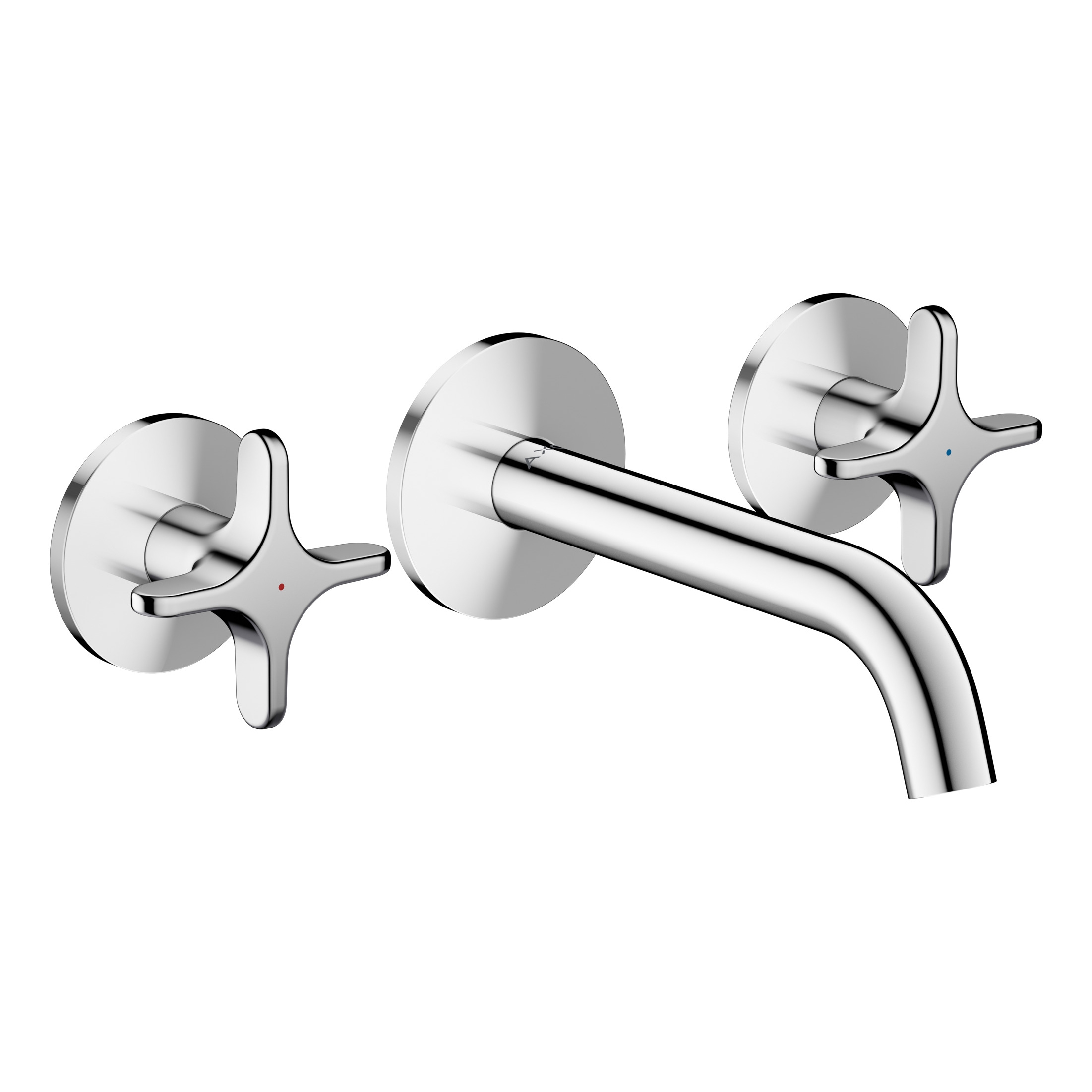 AXOR One 3-hole basin mixer for concealed installation wall-mounted with spout 160 mm and cross handles
