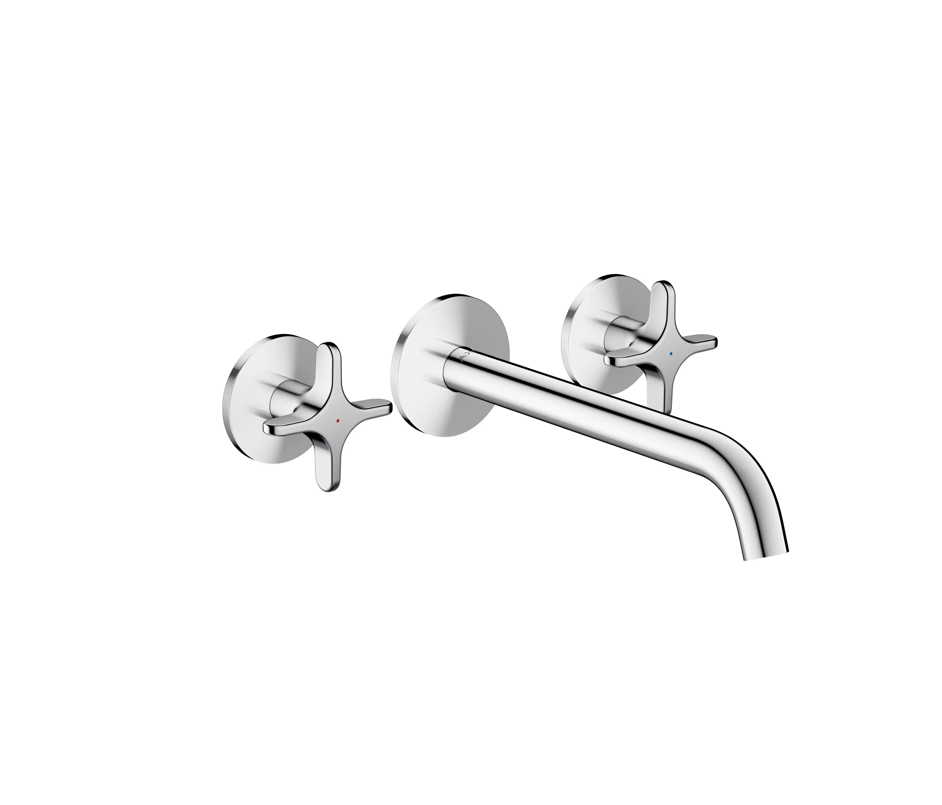 AXOR - AXOR One 3-hole basin mixer for concealed installation wall-mounted with spout 220 mm and cross handles