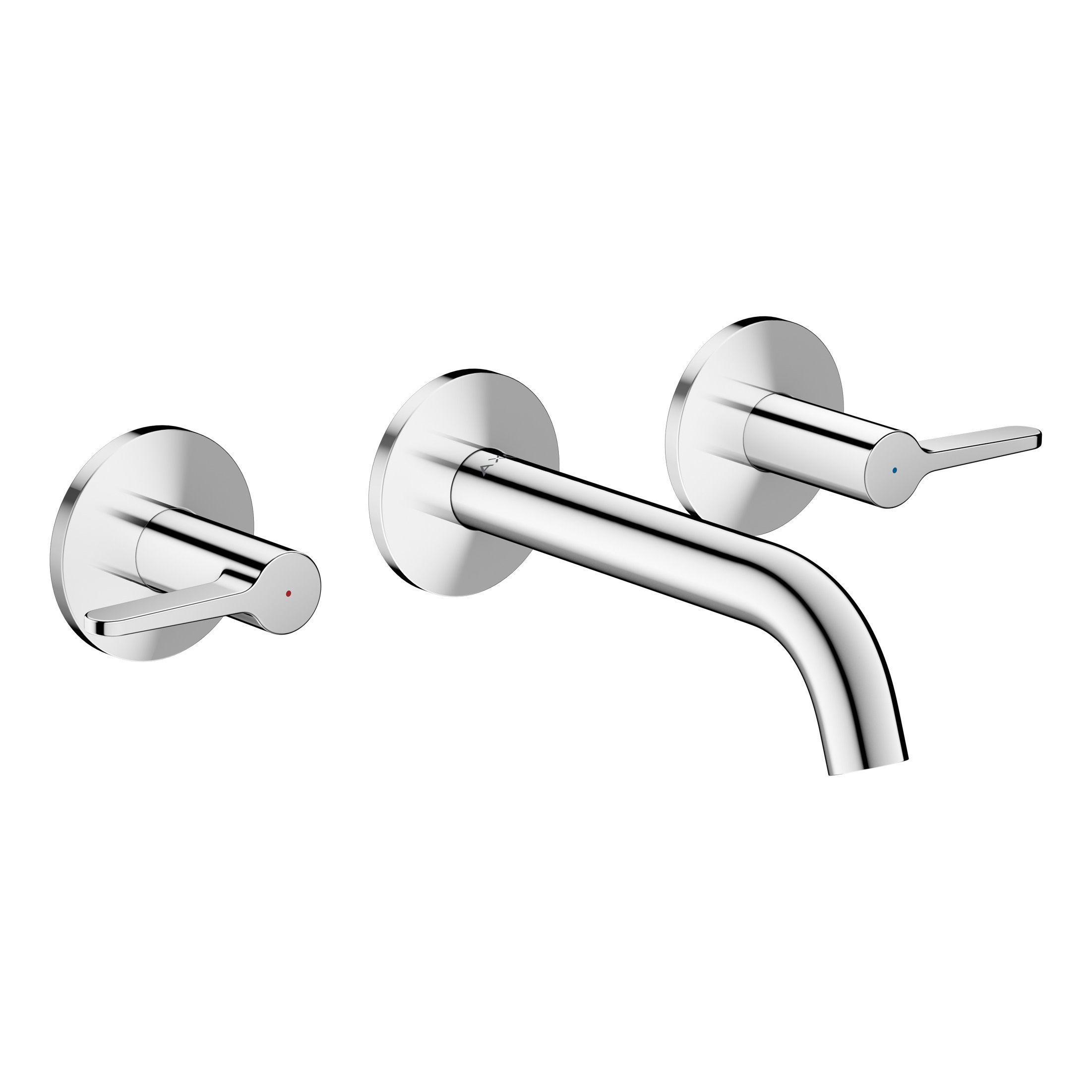 AXOR One 3-hole basin mixer for concealed installation wall-mounted with spout 160 mm and lever handles