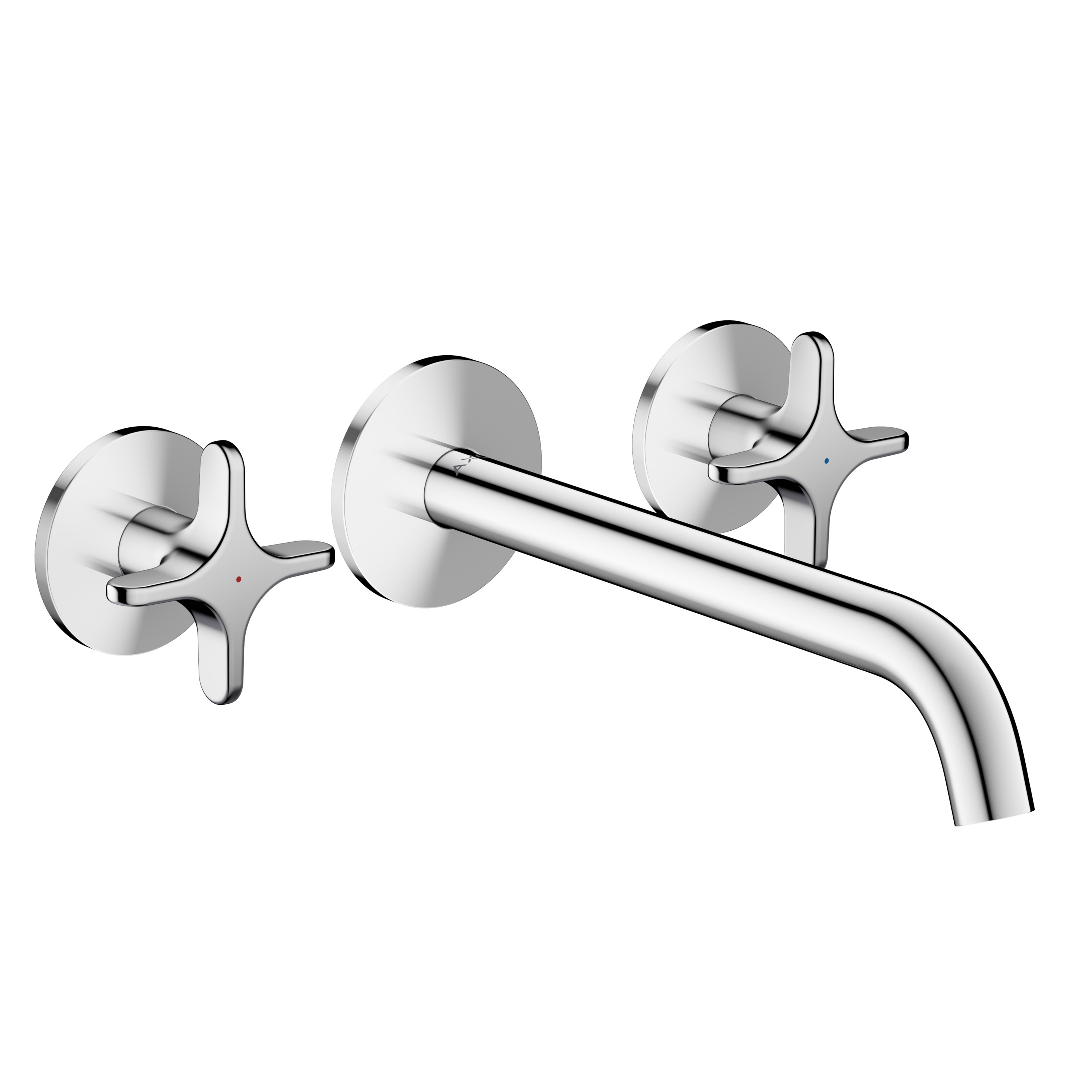AXOR One 3-hole bath mixer for concealed installation wall-mounted with cross handles