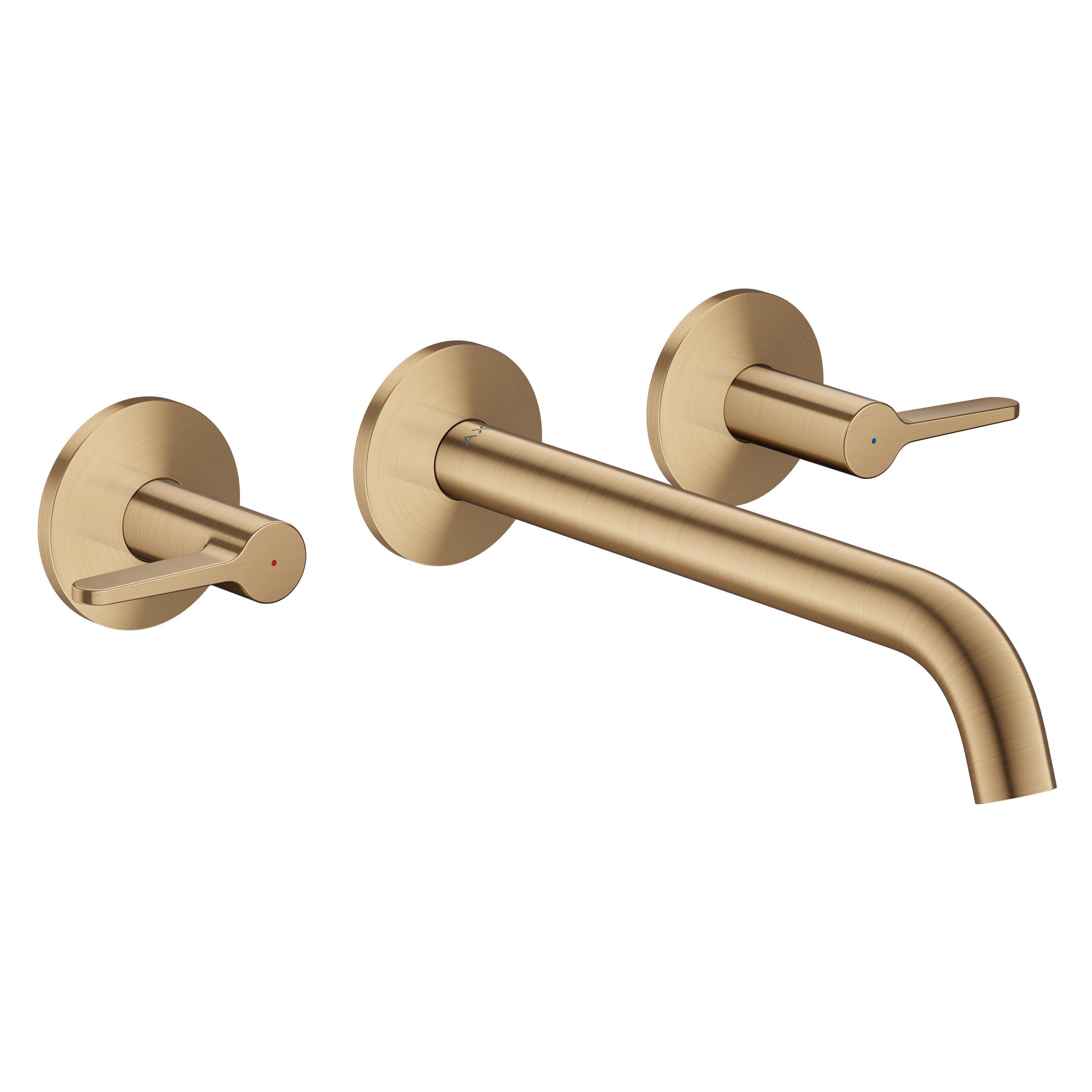 AXOR One 3-hole bath mixer for concealed installation wall-mounted with lever handles I Brushed Bronze