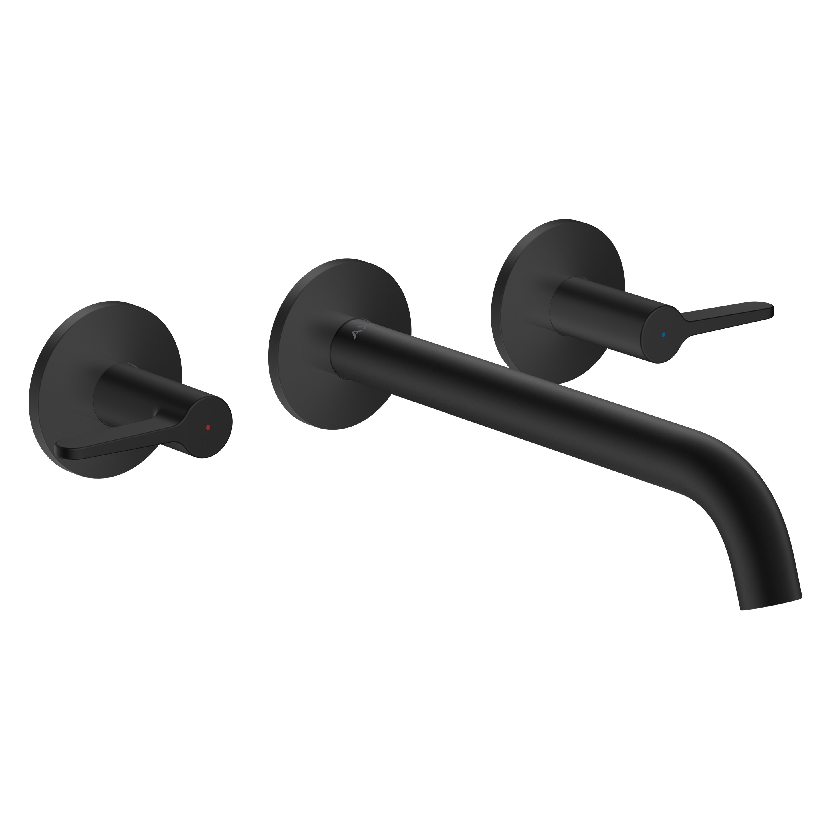 AXOR One 3-hole bath mixer for concealed installation wall-mounted with lever handles I Matt Black