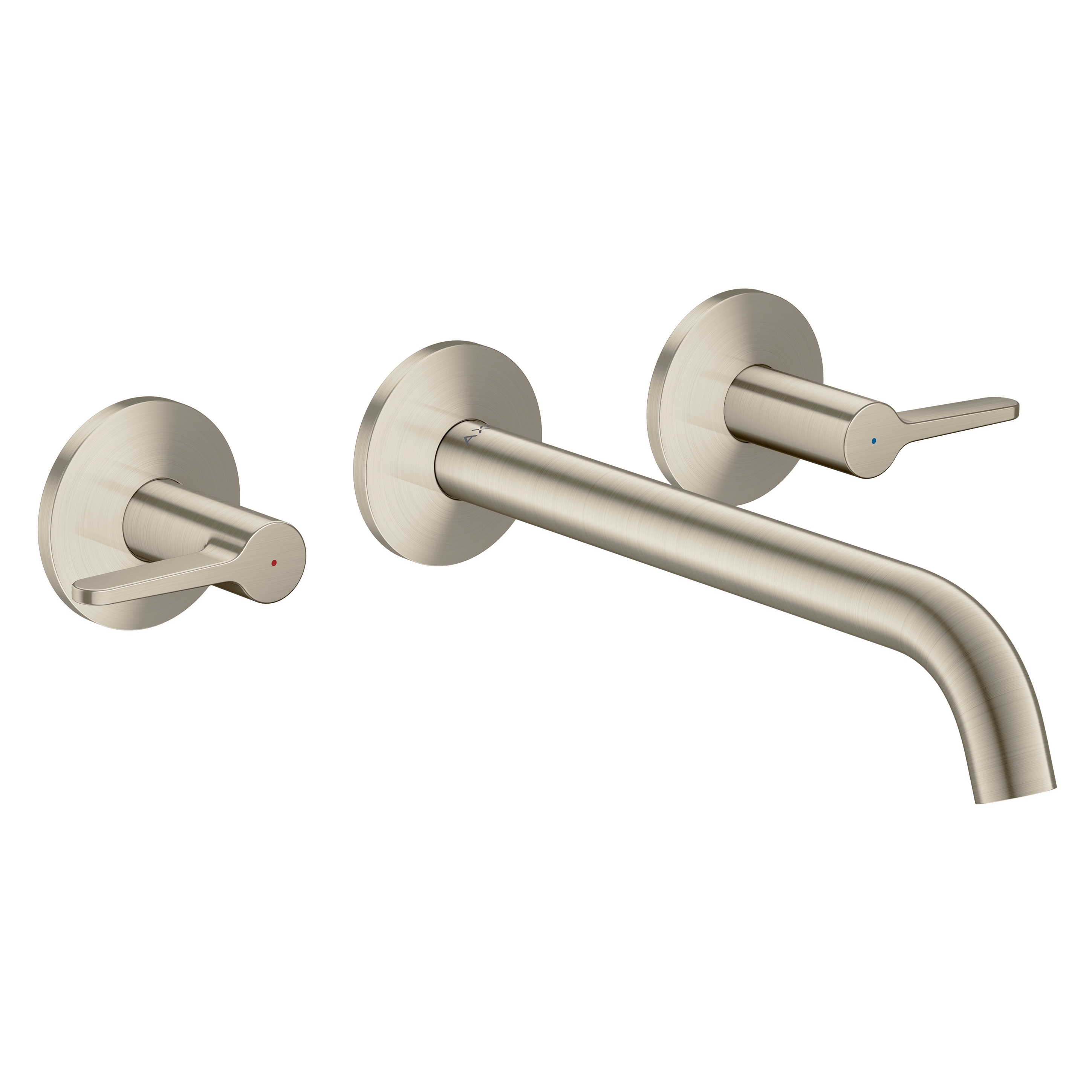 AXOR One 3-hole bath mixer for concealed installation wall-mounted with lever handles I Brushed Nickel