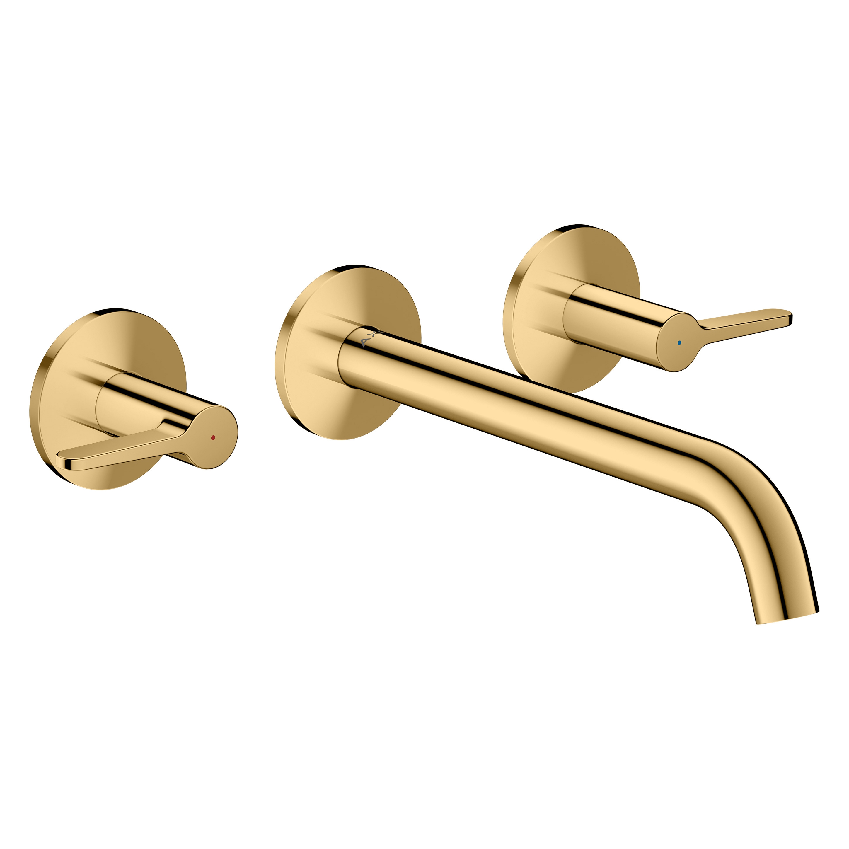 AXOR One 3-hole bath mixer for concealed installation wall-mounted with lever handles I Polished Gold Optic