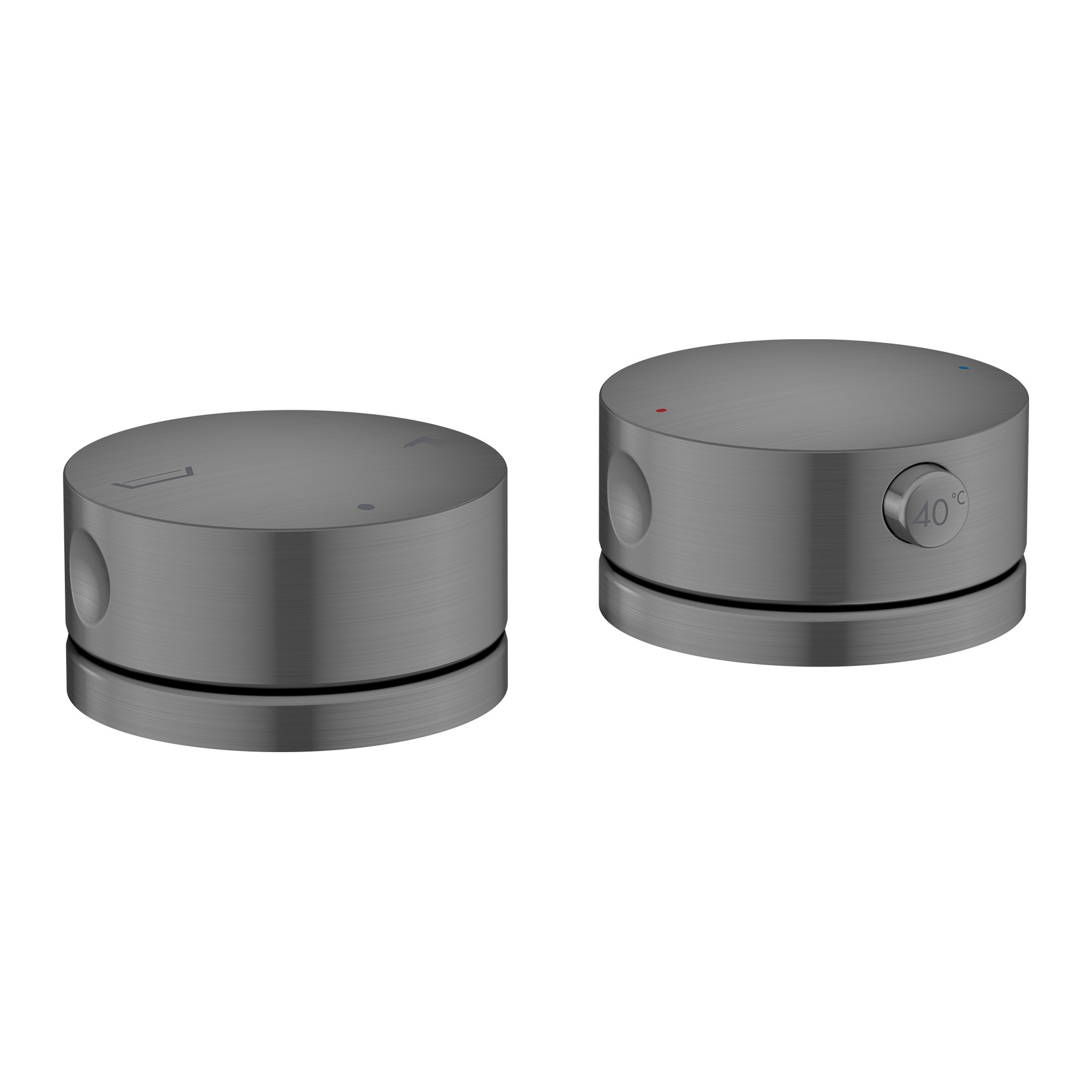 AXOR One Mezclador termostático de 2 agujeros para borde de bañera I Brushed Black Chrome