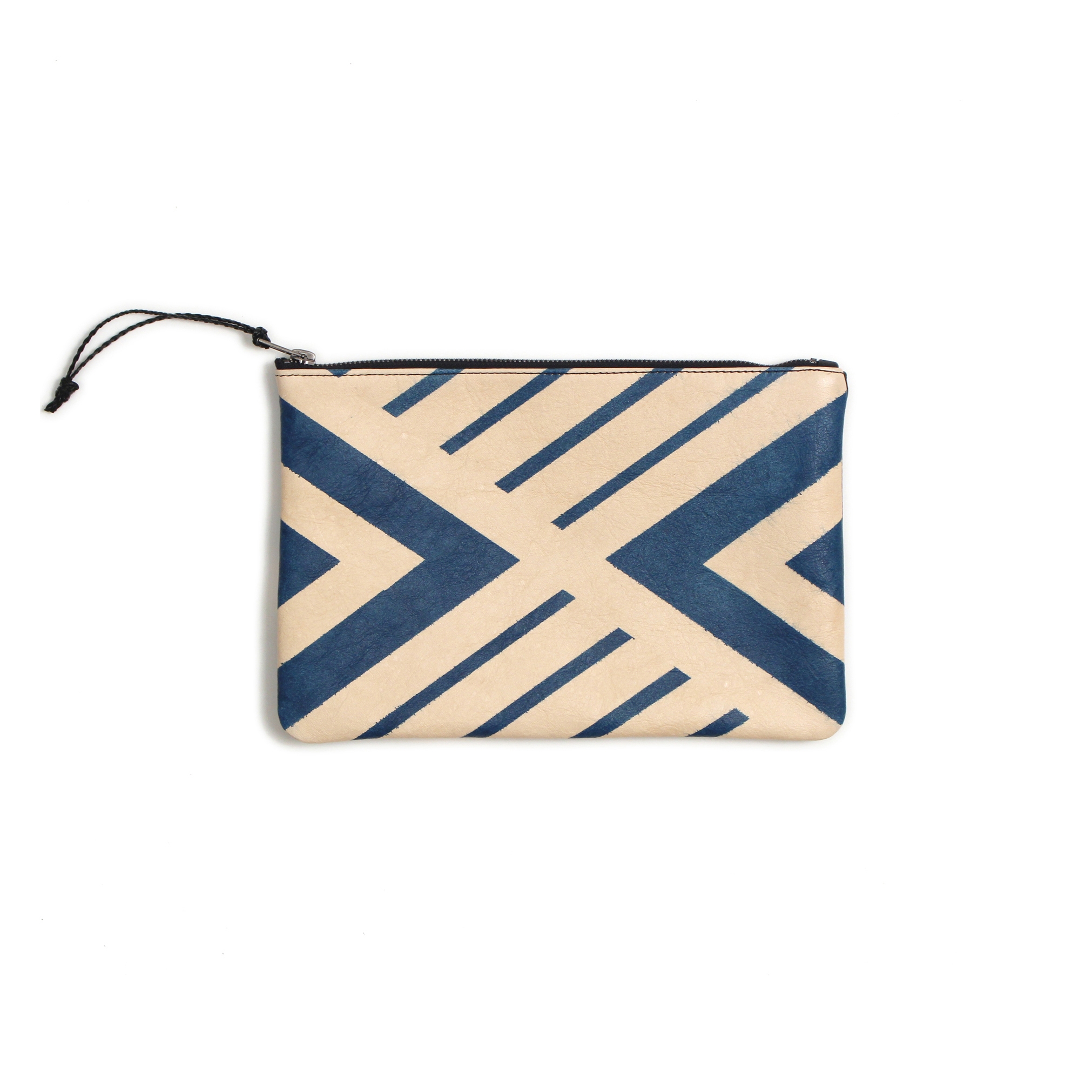 Display product Blue Geometric Leather Clutch - 11x7.5 from manufacturer AVO