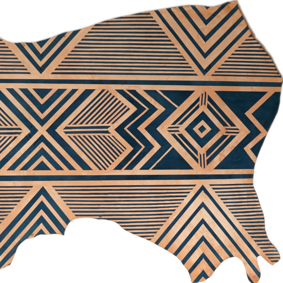 Display product Blue Geometric Rug - Half Hide from manufacturer AVO