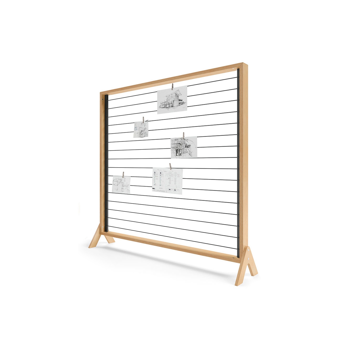 Display product frame | As a pinboard with clotheslines from manufacturer Vifian Möbelwerkstätte AG